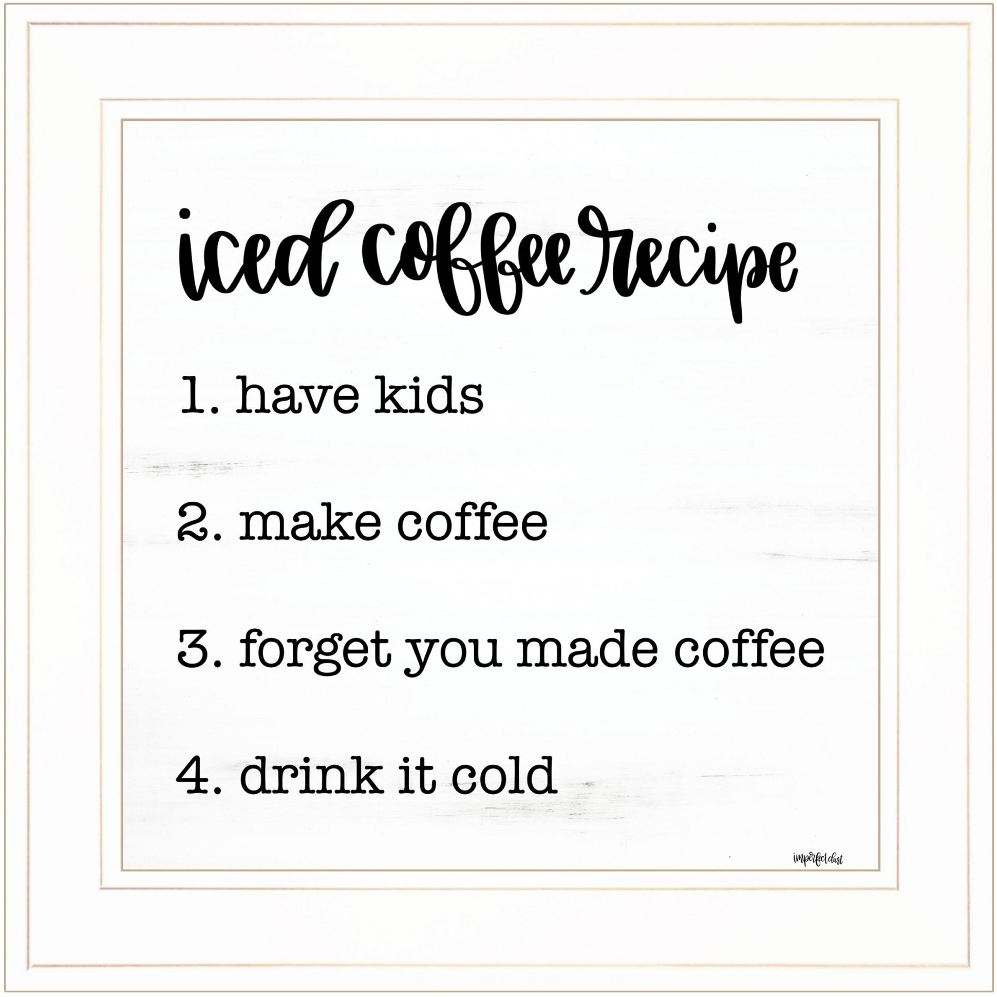 Iced Coffee Recipe 2 White Framed Print Wall Art