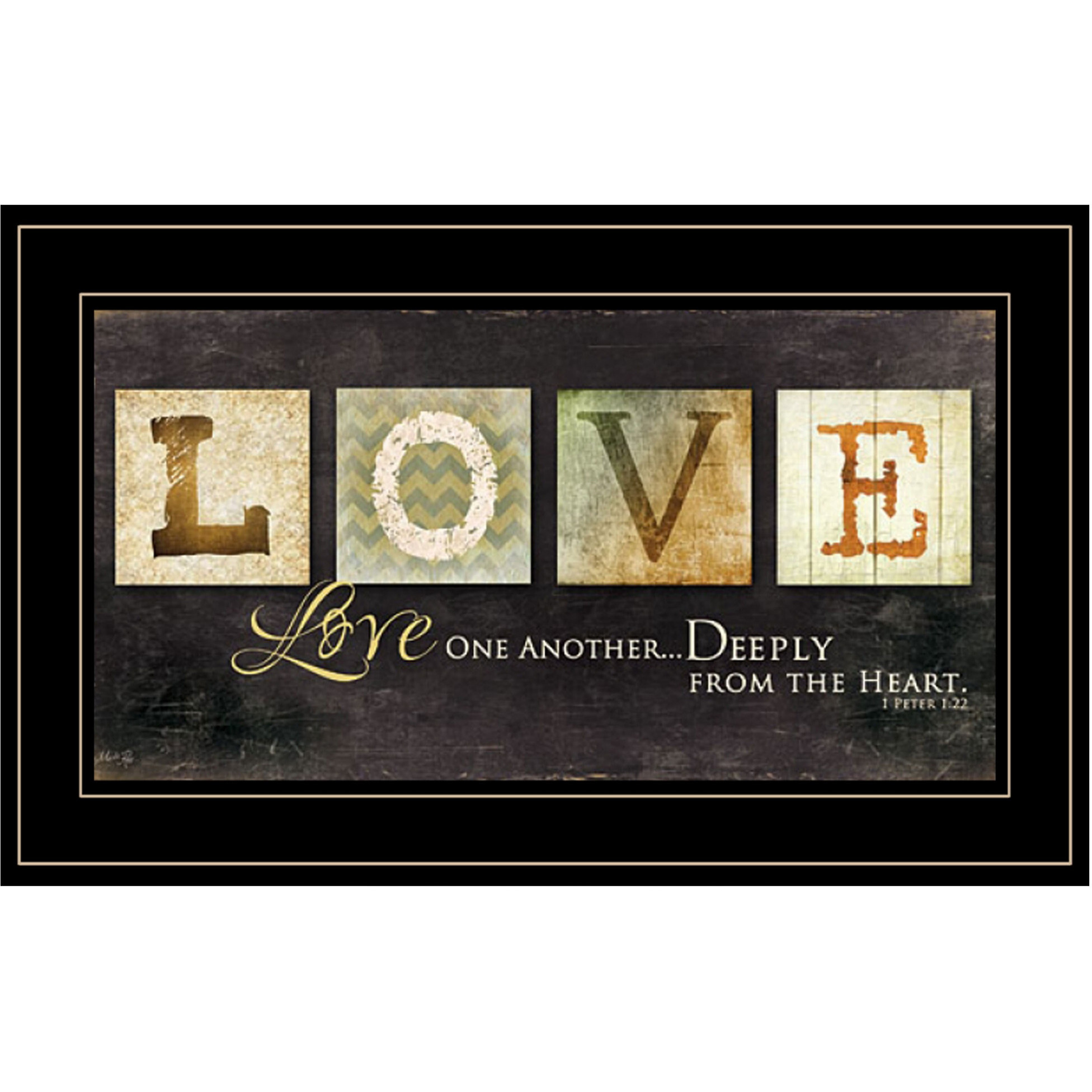 Love One Another 3 Black Framed Print Wall Art