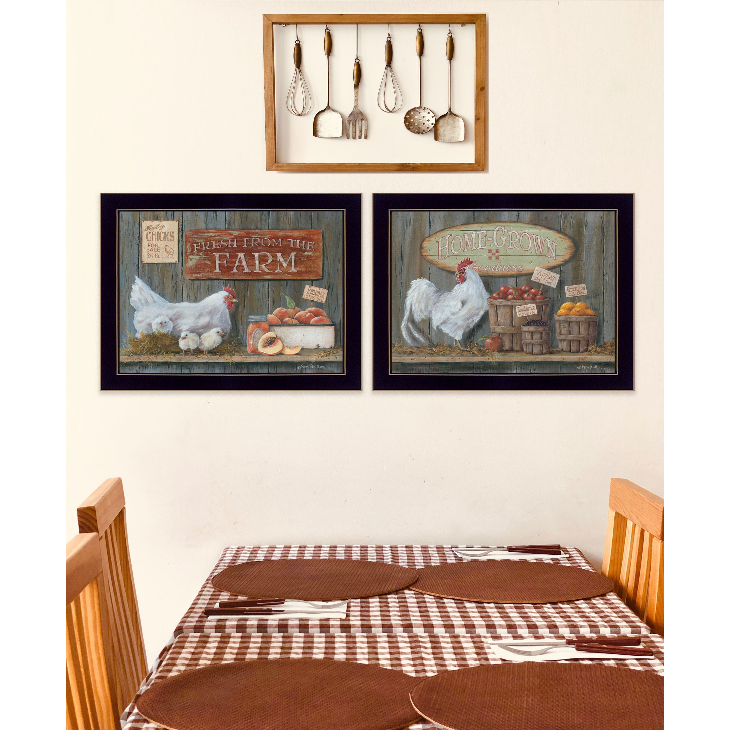 Set Of Two Home Grown 3 Black Framed Print Wall Art