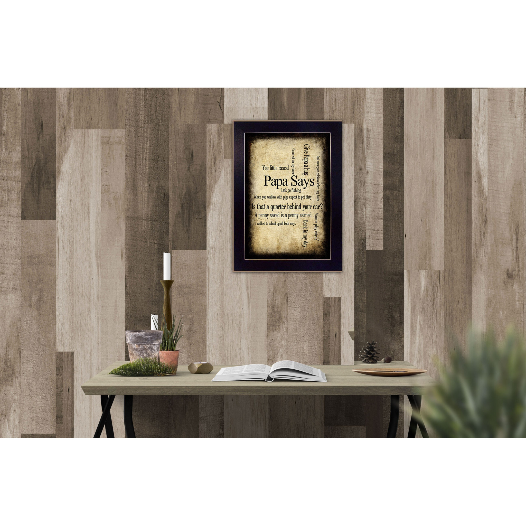 Papa Says Black Framed Print Wall Art