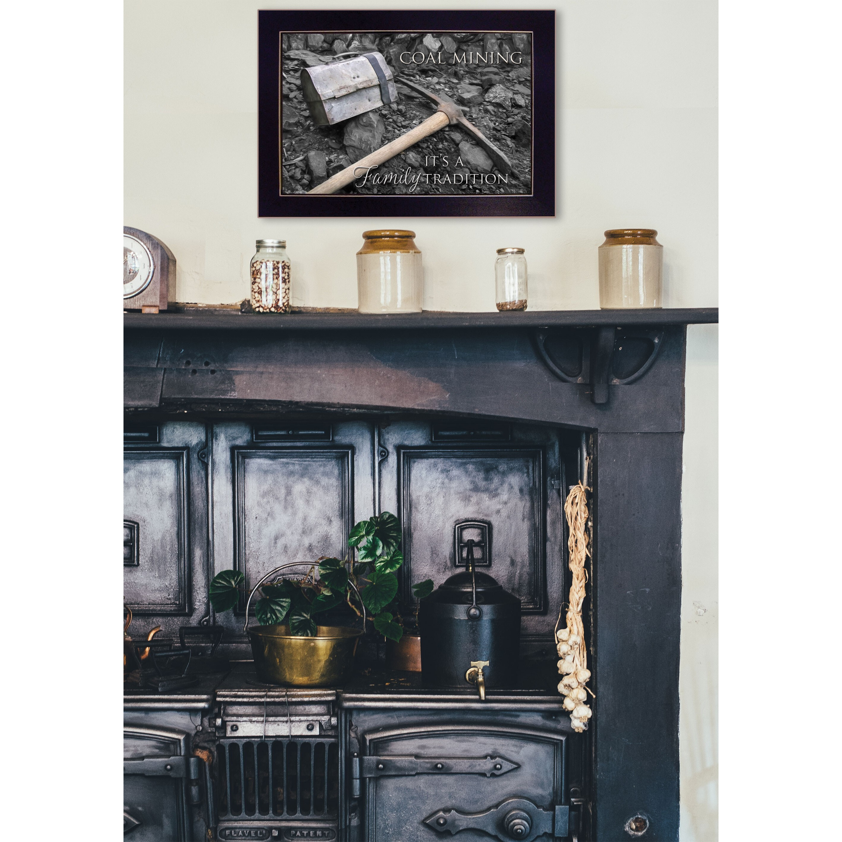 Coal Mining 1 Black Framed Print Wall Art