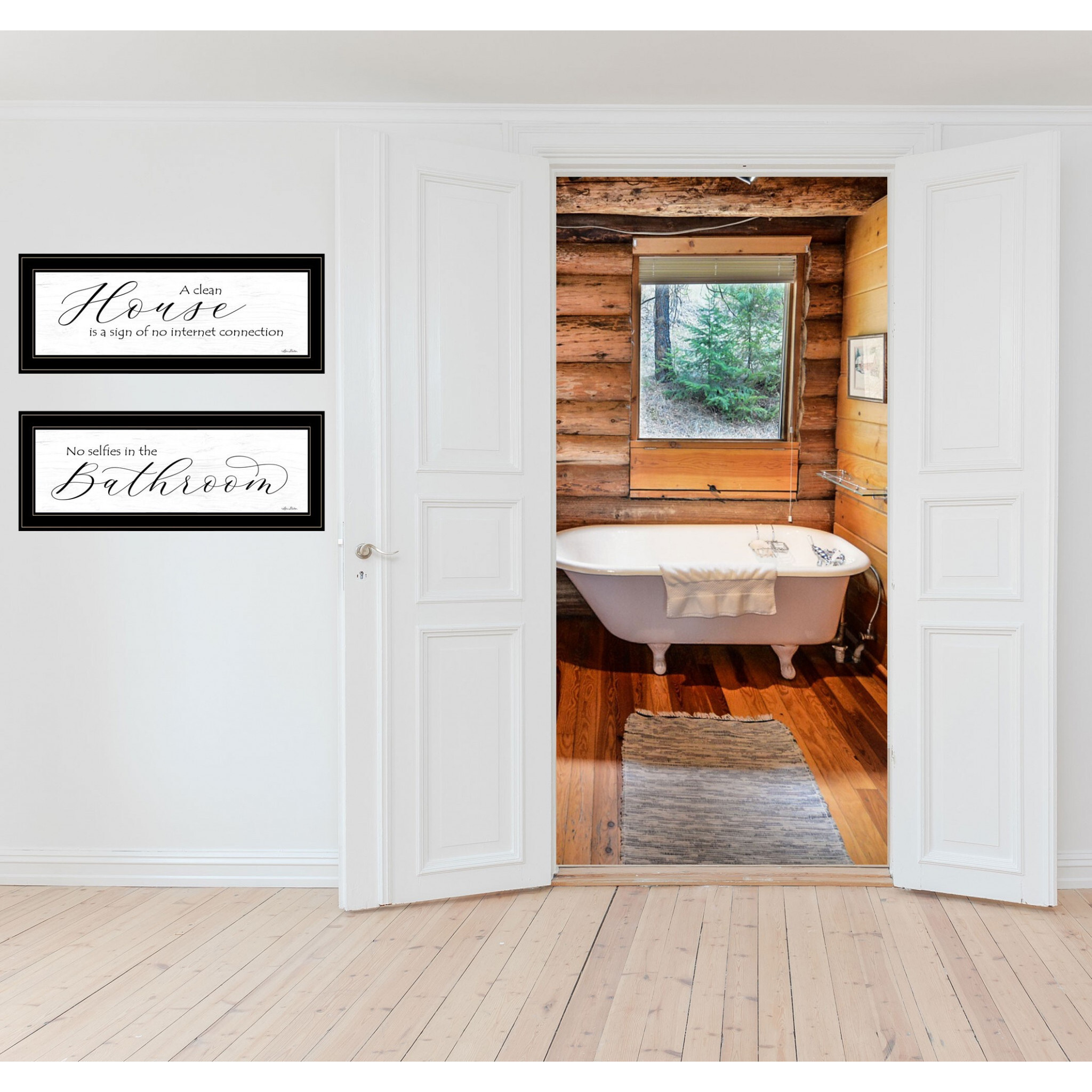 Set Of Two Household Humor 3 Black Framed Print Wall Art