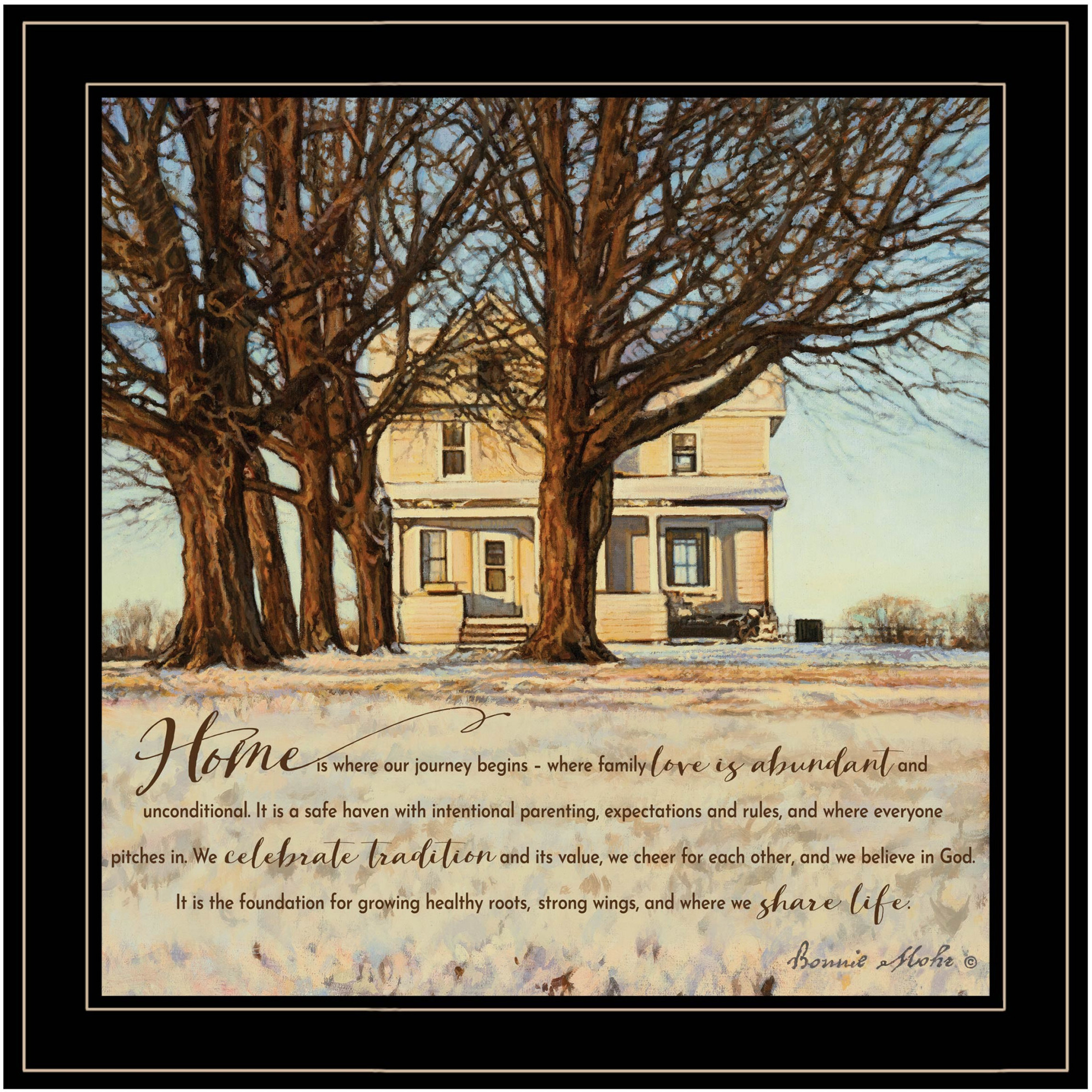 Home 2 Black Framed Print Wall Art