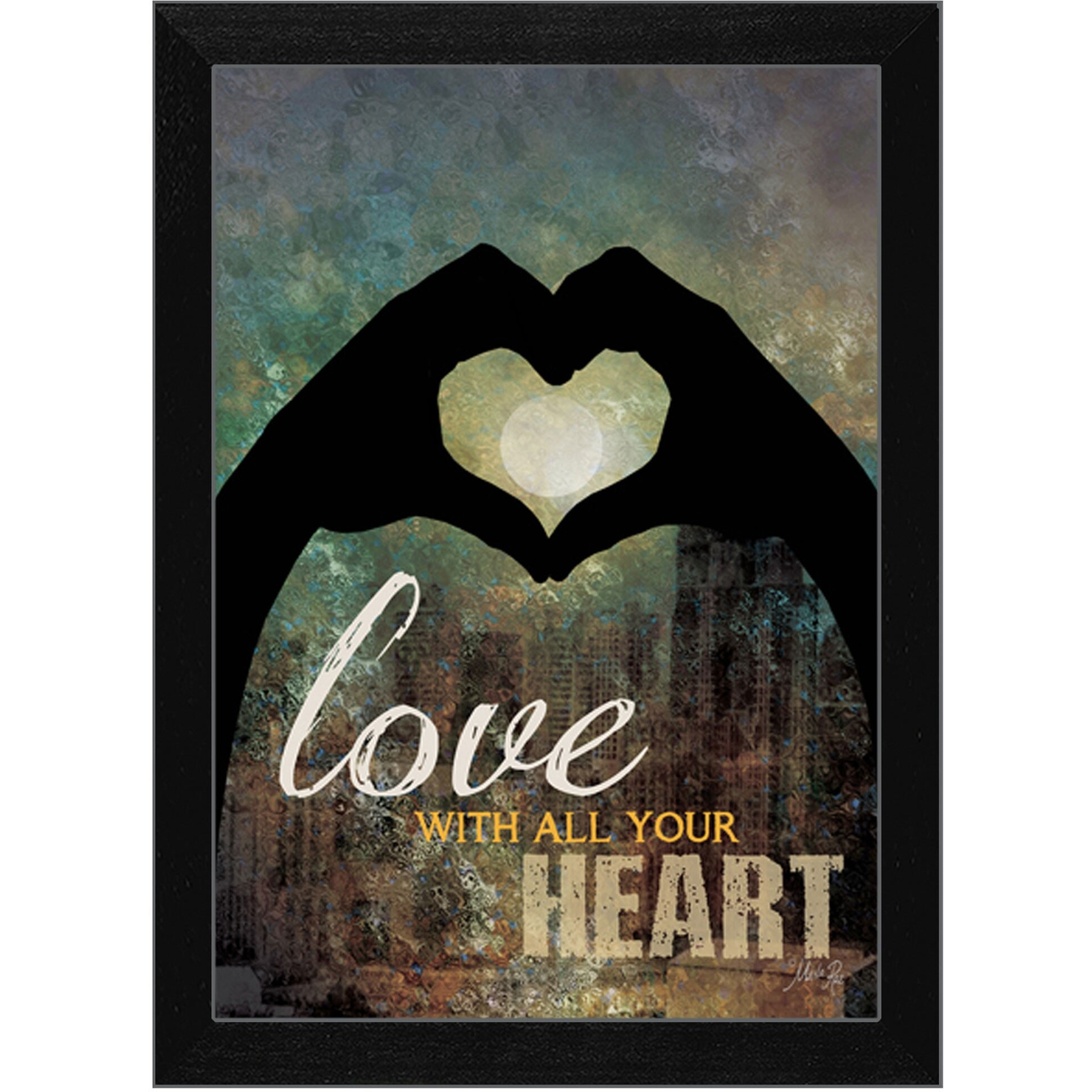 Love With All Your Heart 1 Black Framed Print Wall Art