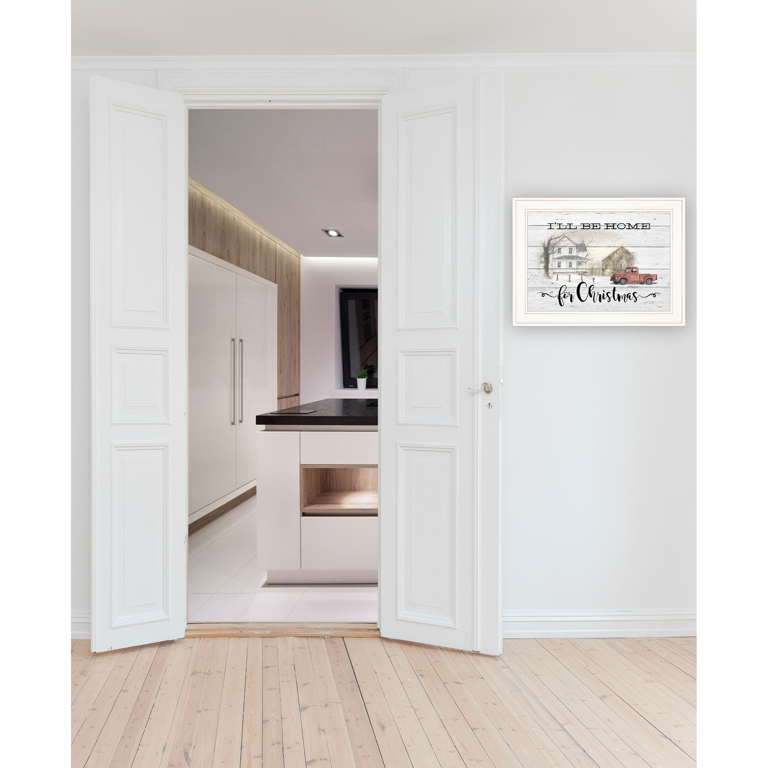 Ill Be Home For Christmas 2 White Framed Print Wall Art