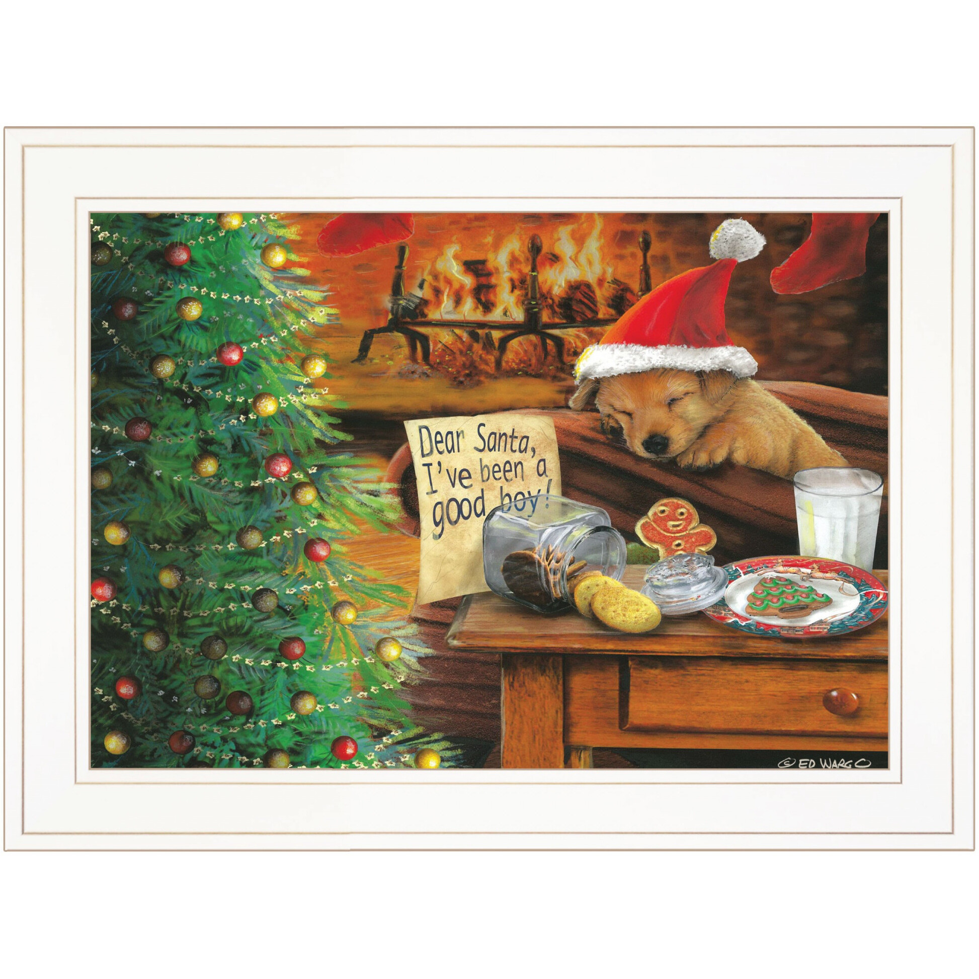 Ive Been A Good Boy 2 White Framed Print Wall Art