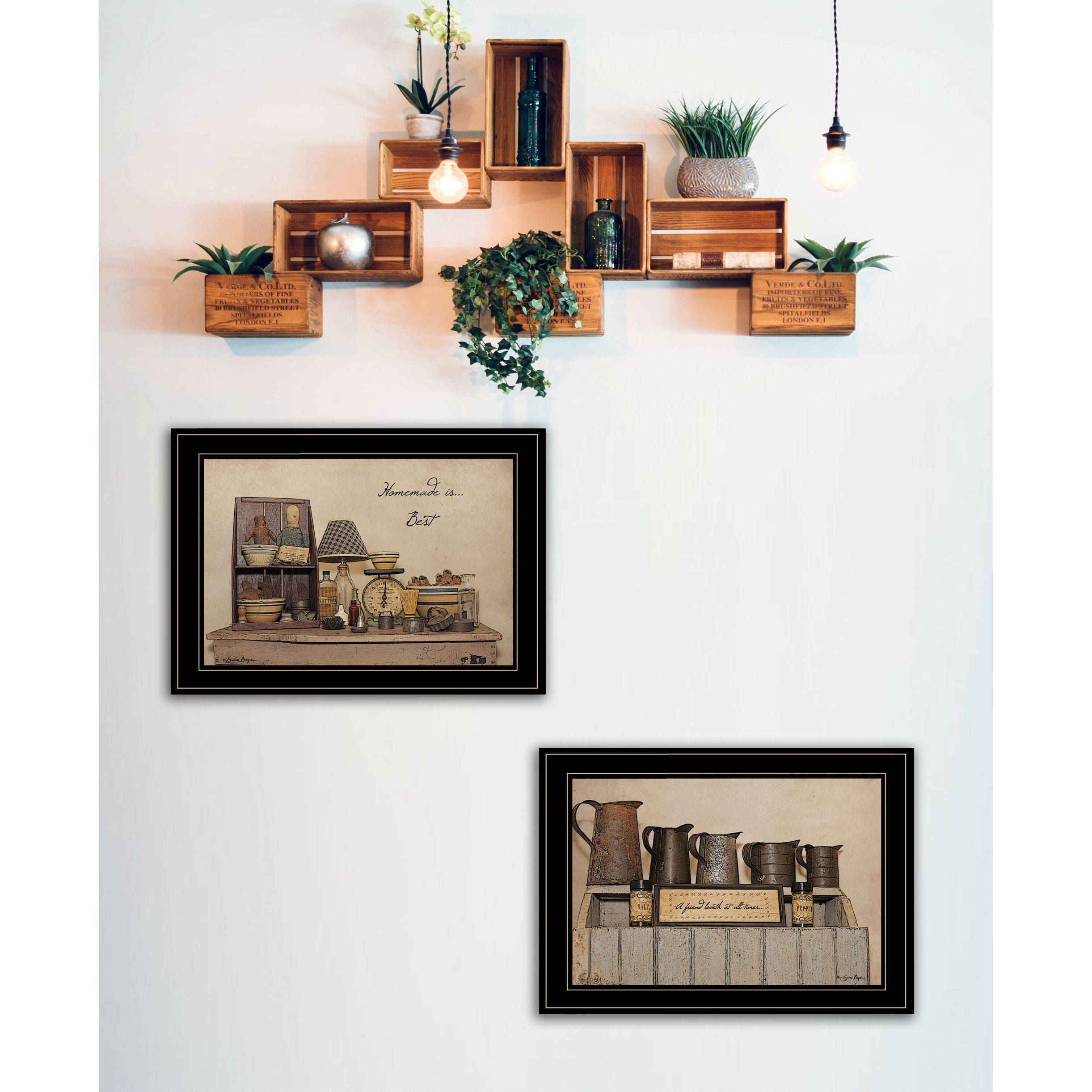 Set Of Two Homemade Is Best 2 Black Framed Print Kitchen Wall Art
