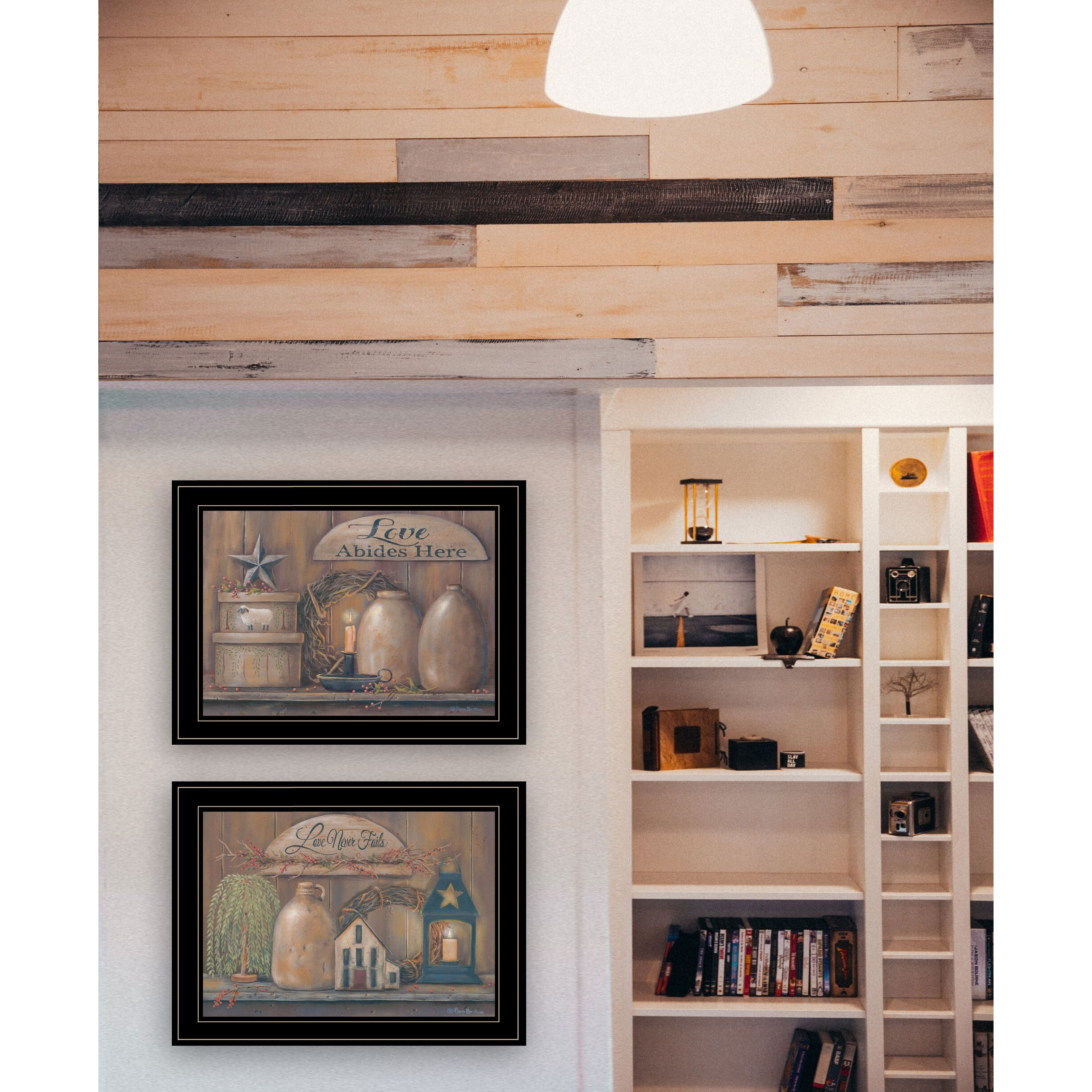 Set Of Two Americana Country Love Sentiment Black Framed Print Wall Art