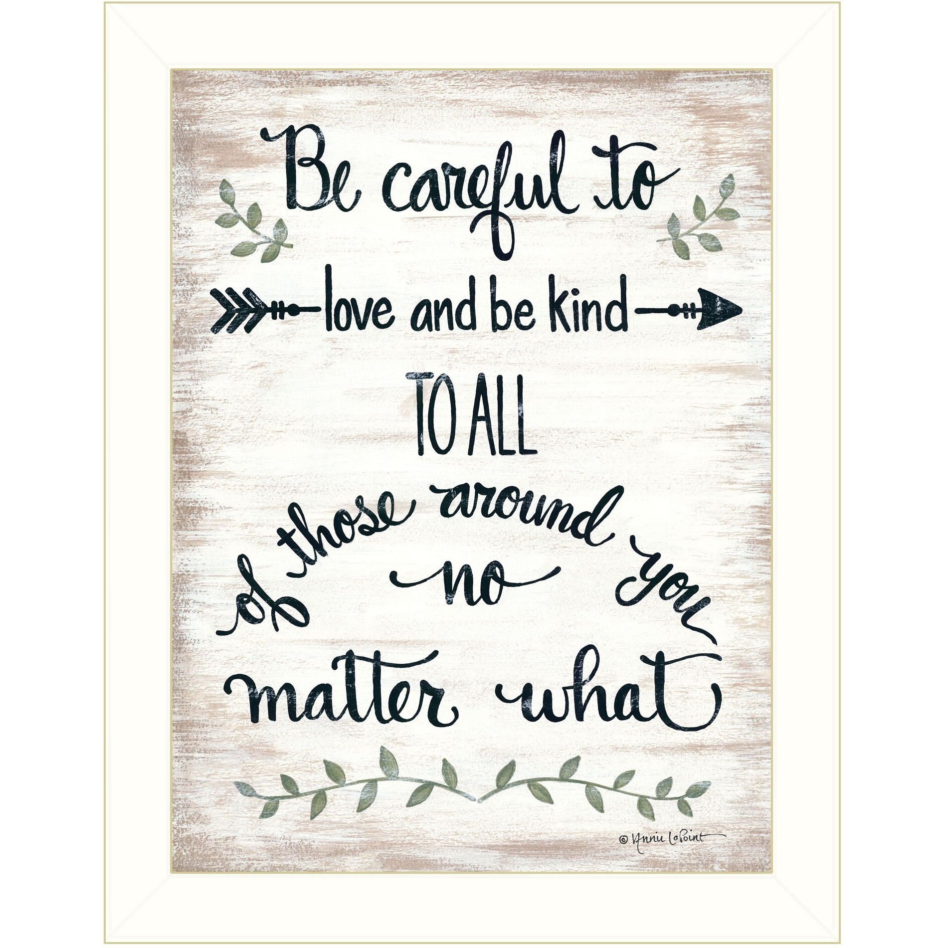Be Careful 1 White Framed Print Wall Art