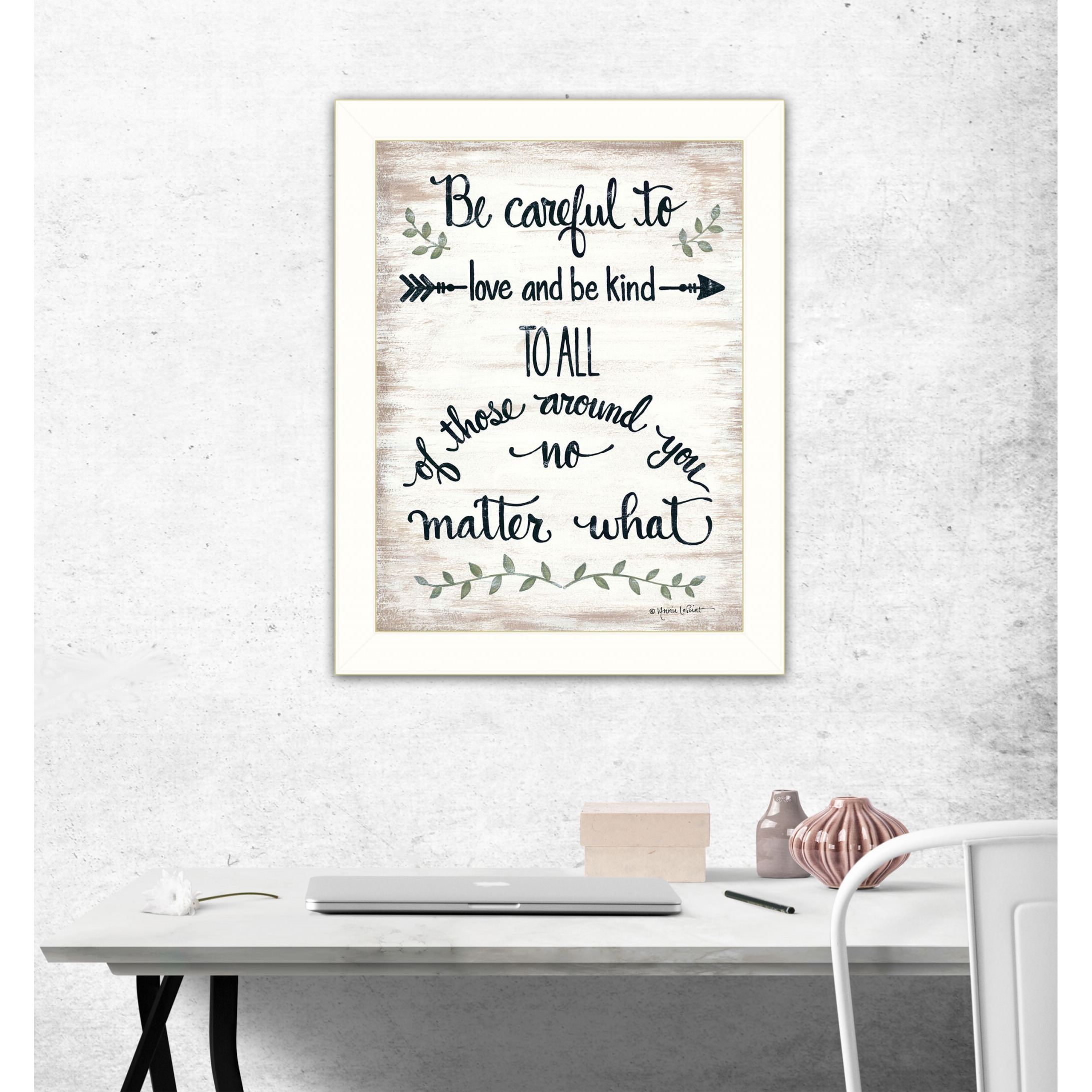 Be Careful 1 White Framed Print Wall Art
