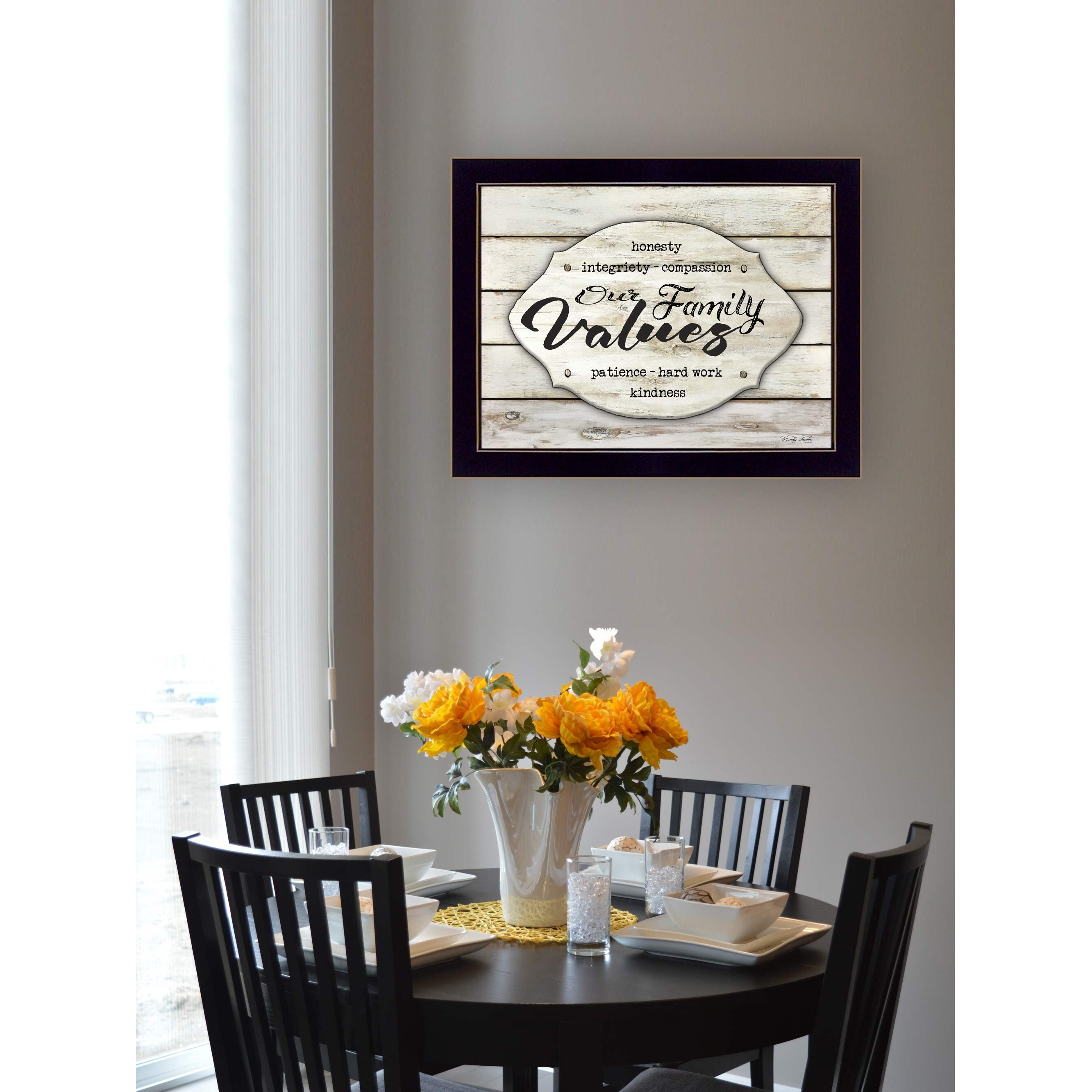 Our Family Values 1 Black Framed Print Wall Art