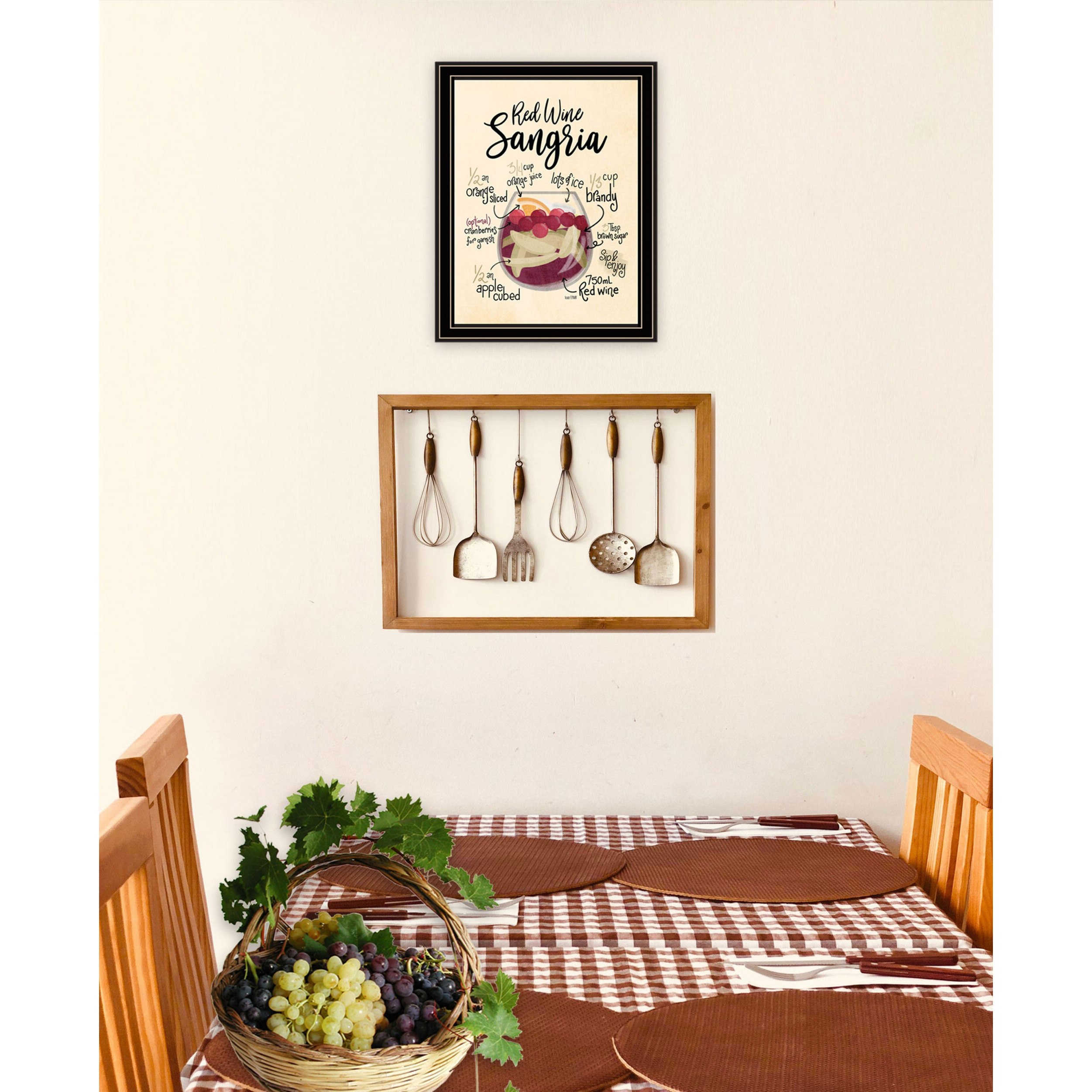Red Wine Sangria Black Framed Print Wall Art