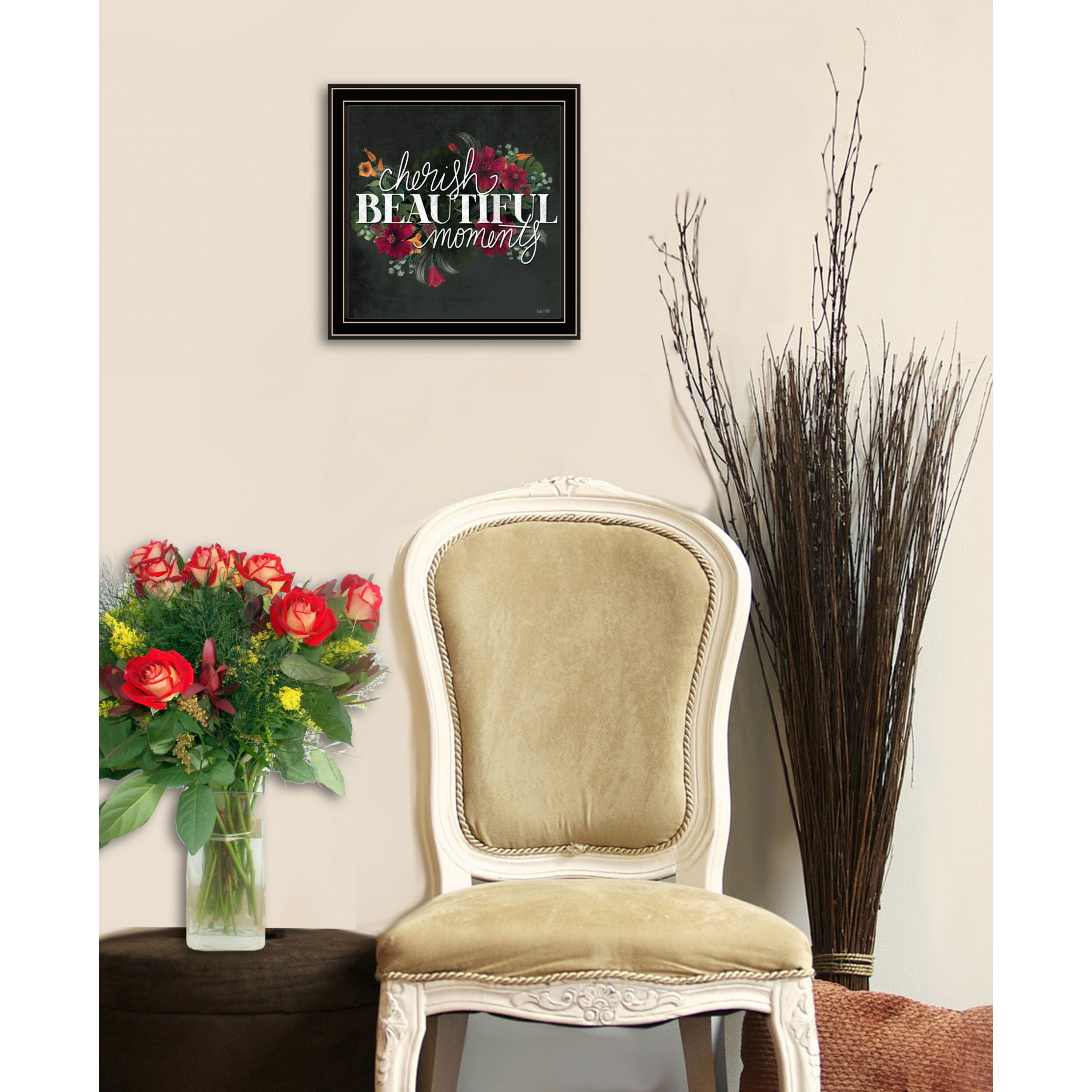 Cherish Beautiful Moments Black Framed Print Wall Art