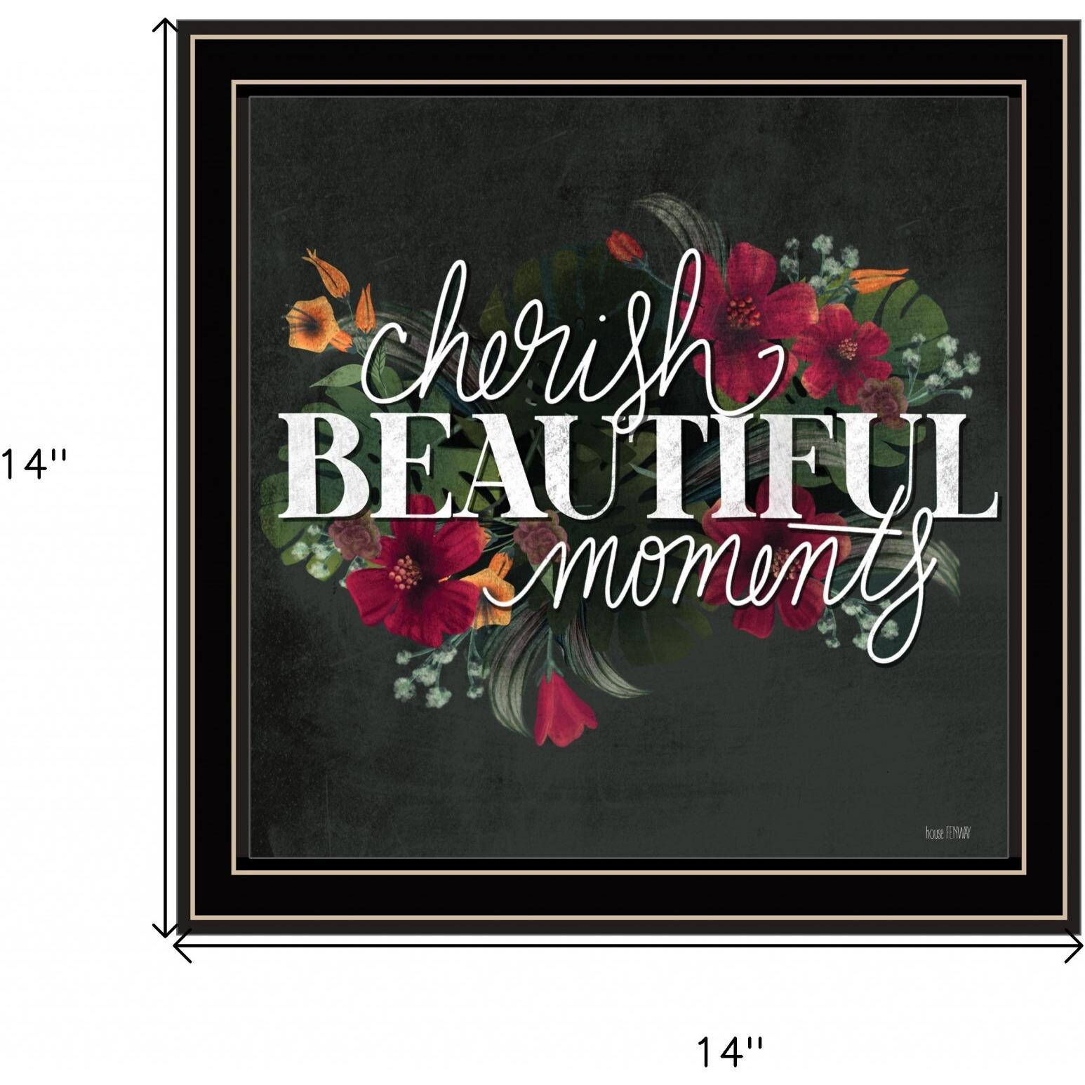 Cherish Beautiful Moments Black Framed Print Wall Art