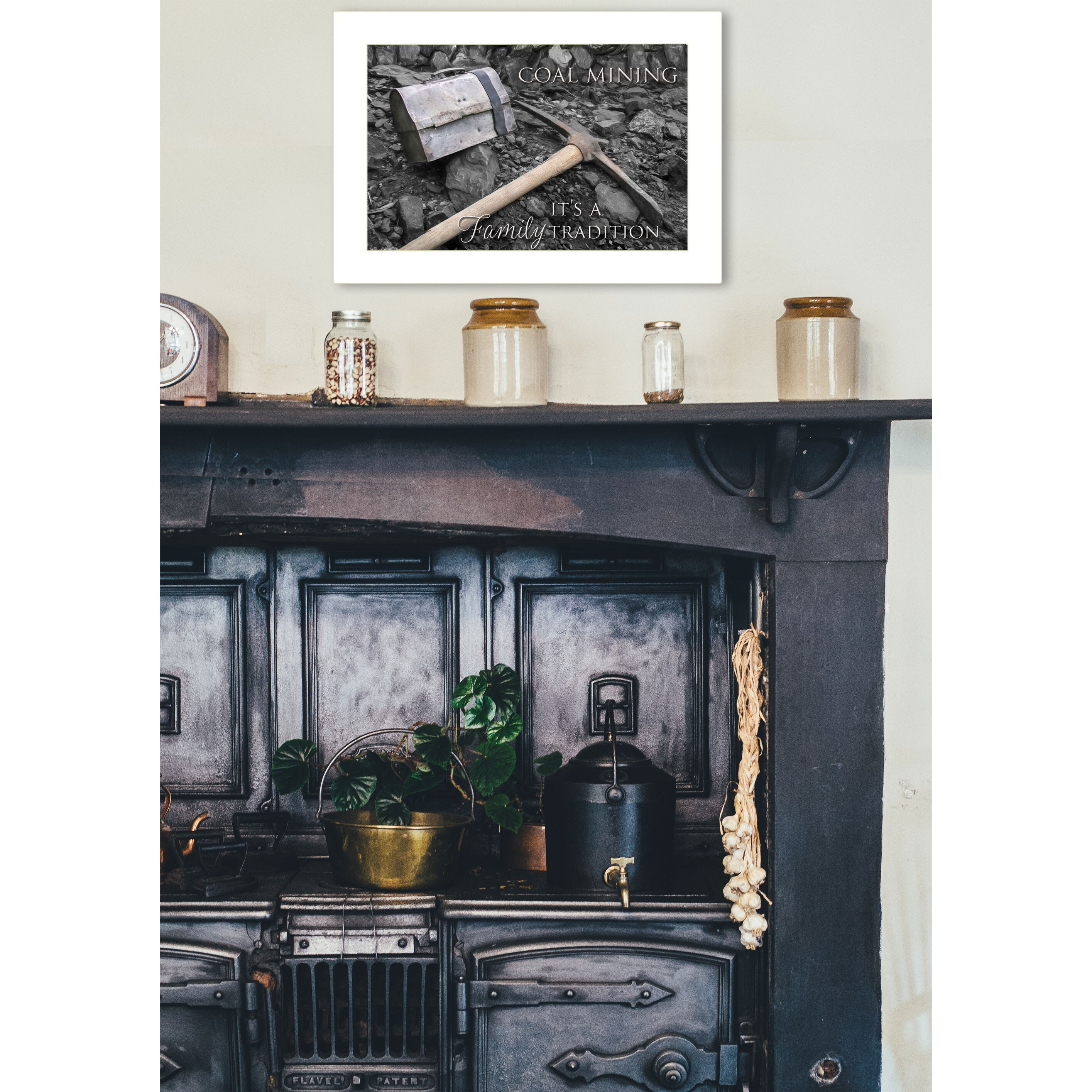 Coal Mining 2 White Framed Print Wall Art