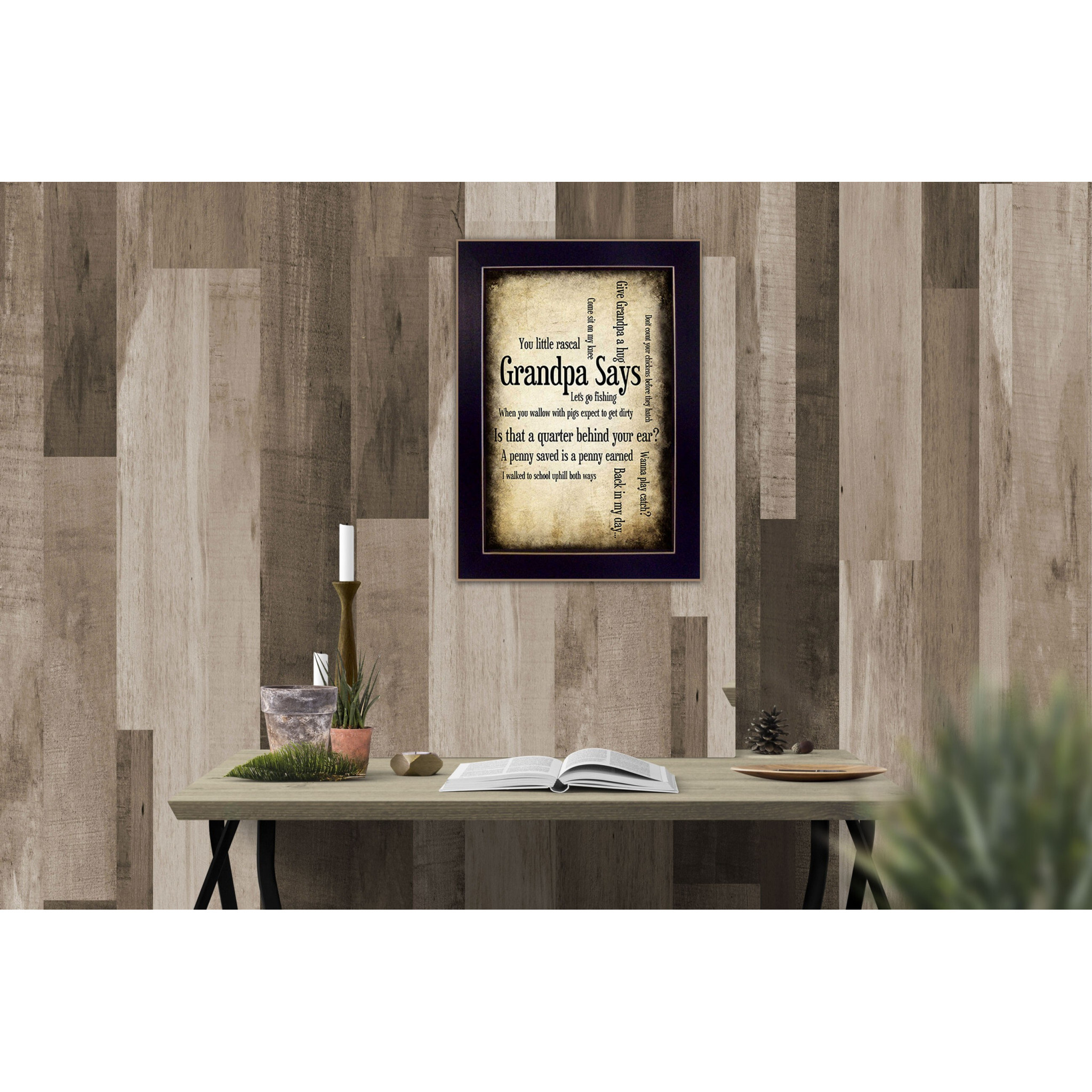 Grandpa Says Black Framed Print Wall Art