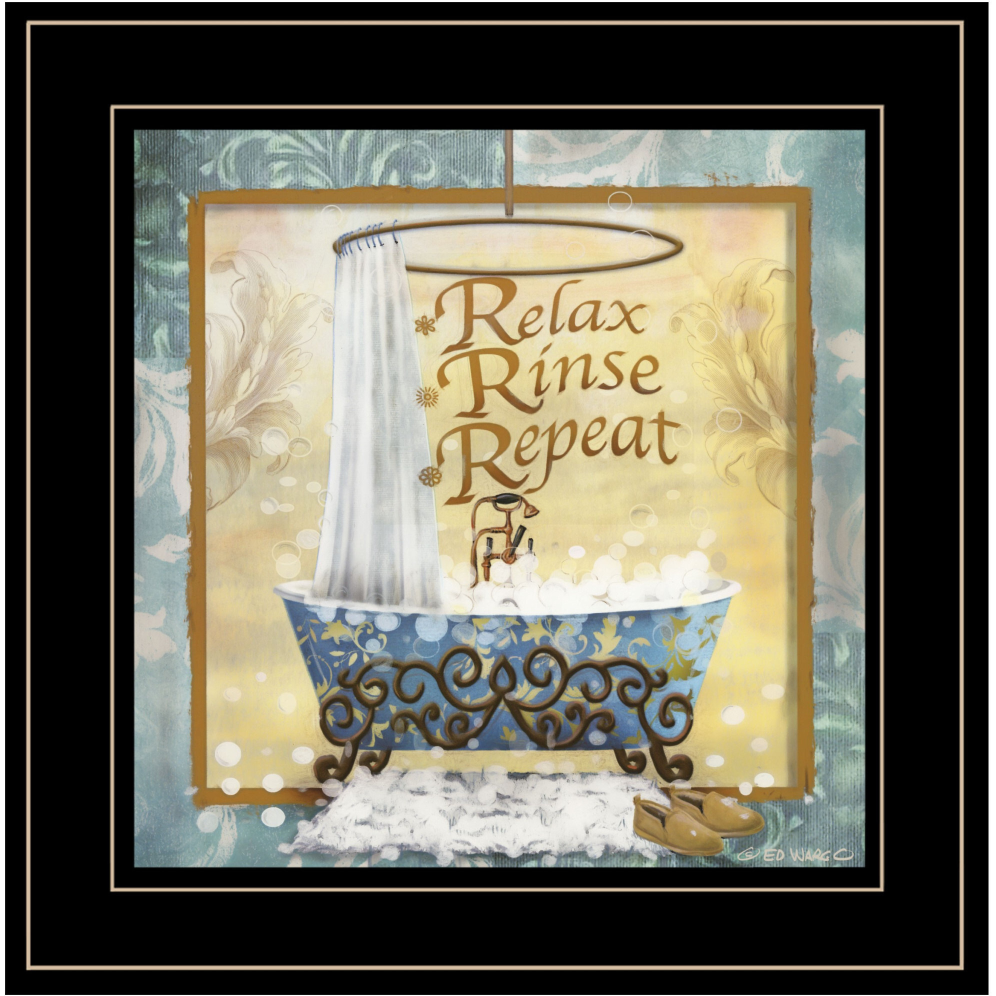 Relax Rinse Repeat 2 Black Framed Print Wall Art