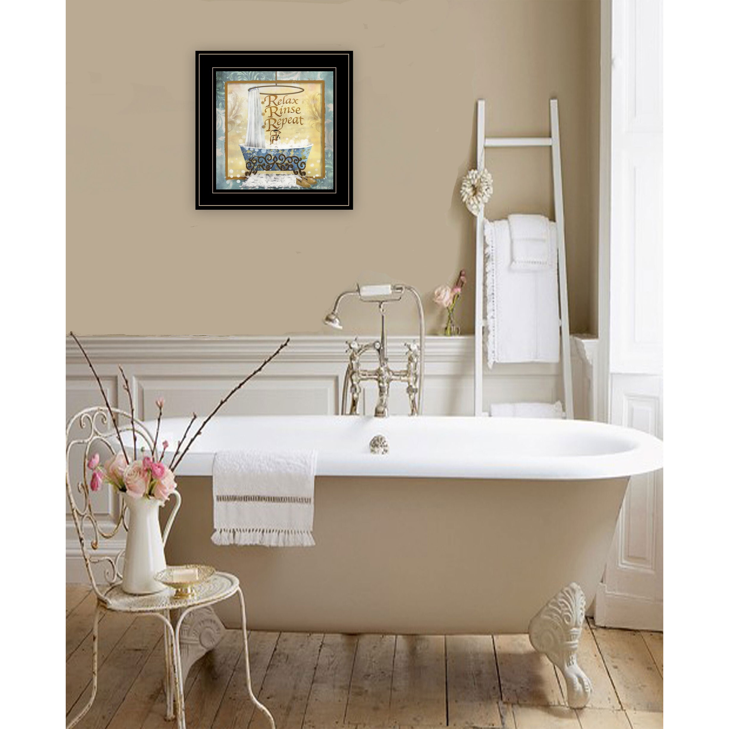 Relax Rinse Repeat 2 Black Framed Print Wall Art
