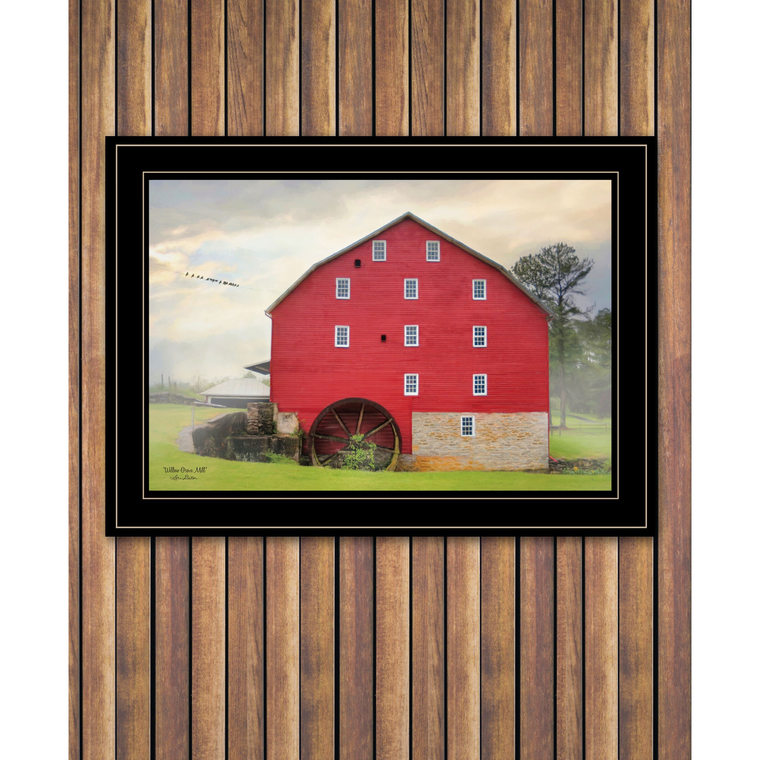 Willow Grove Mill 3 Black Framed Print Wall Art
