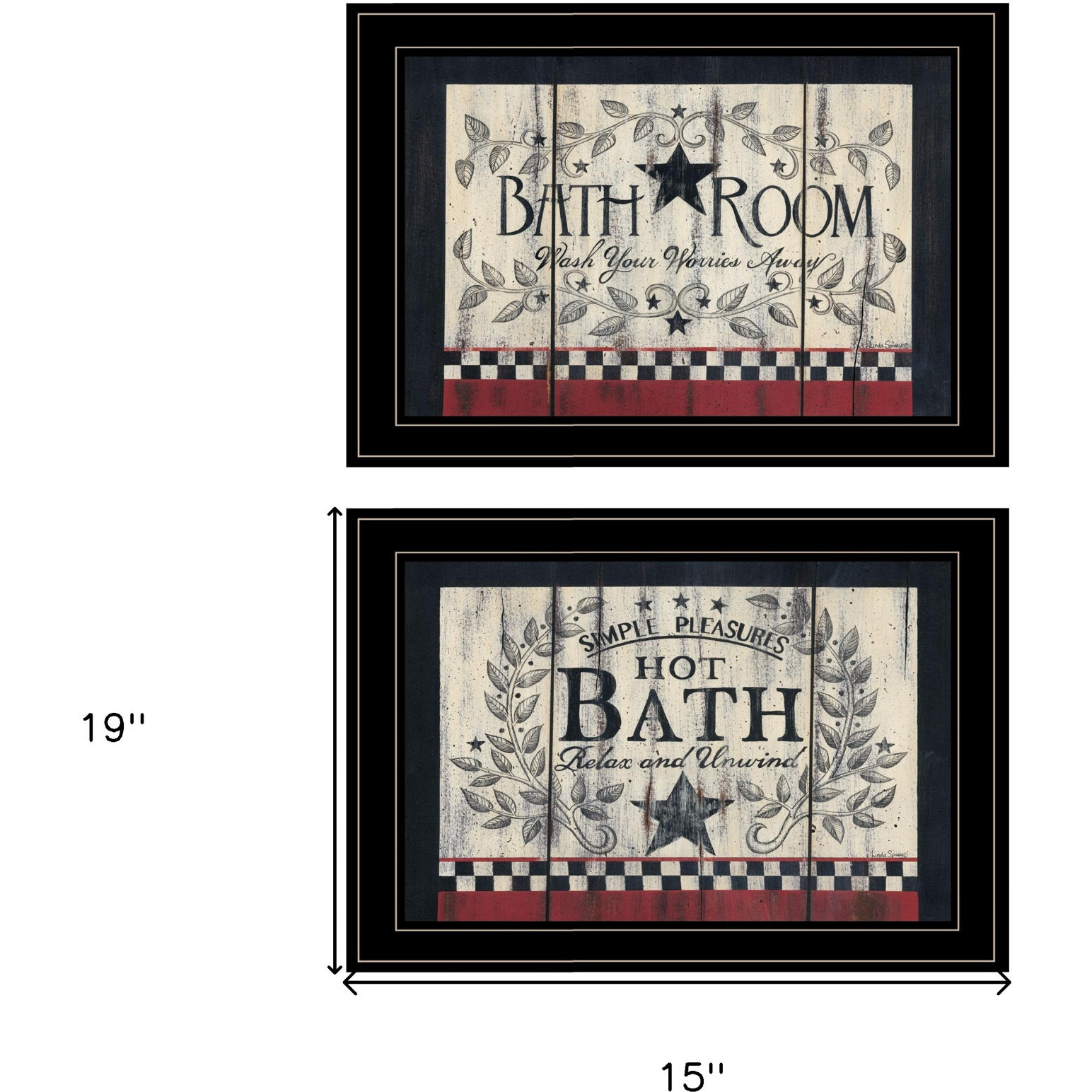 Set Of Two Hot Bath 8 Black Framed Print Wall Art