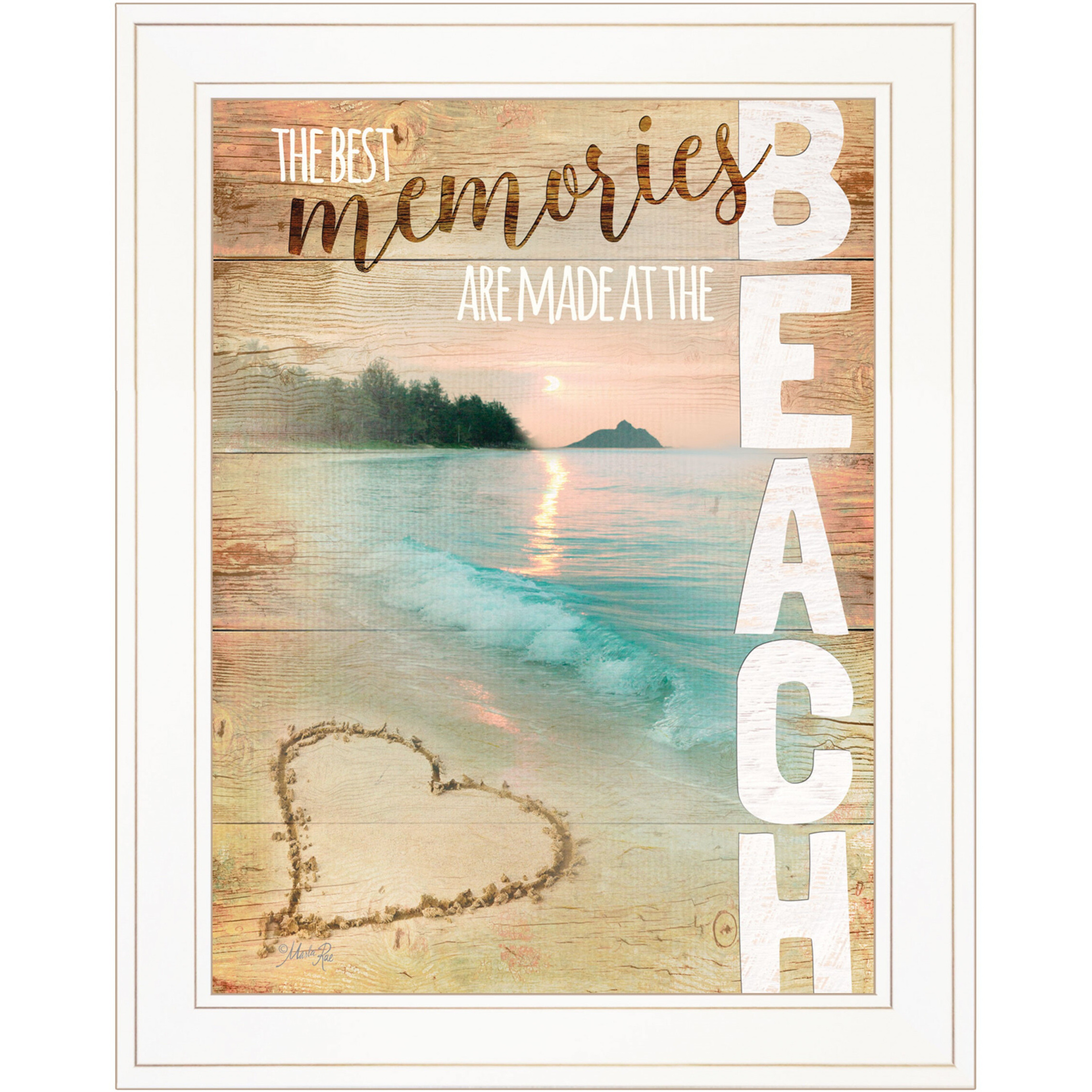 Beach Memories 1 White Framed Print Wall Art