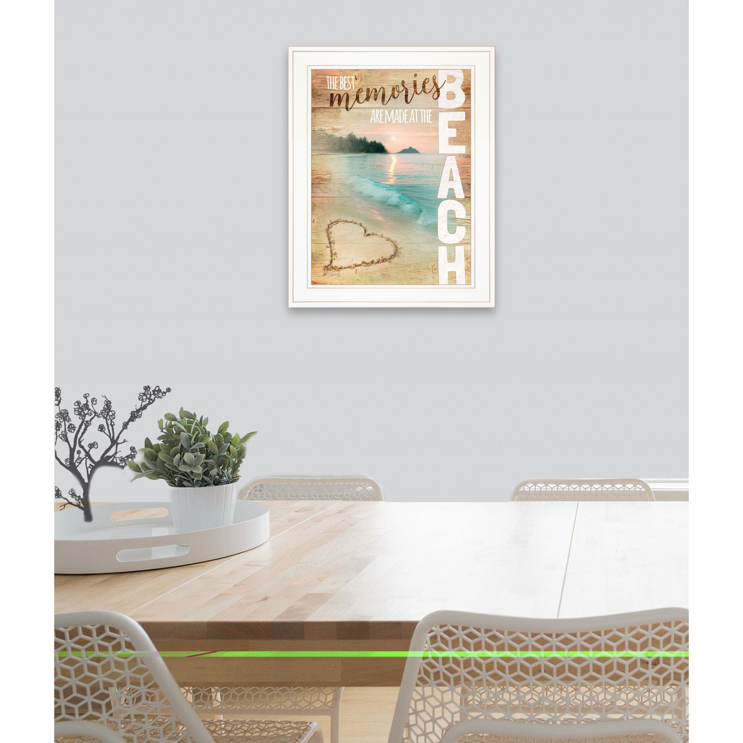 Beach Memories 1 White Framed Print Wall Art