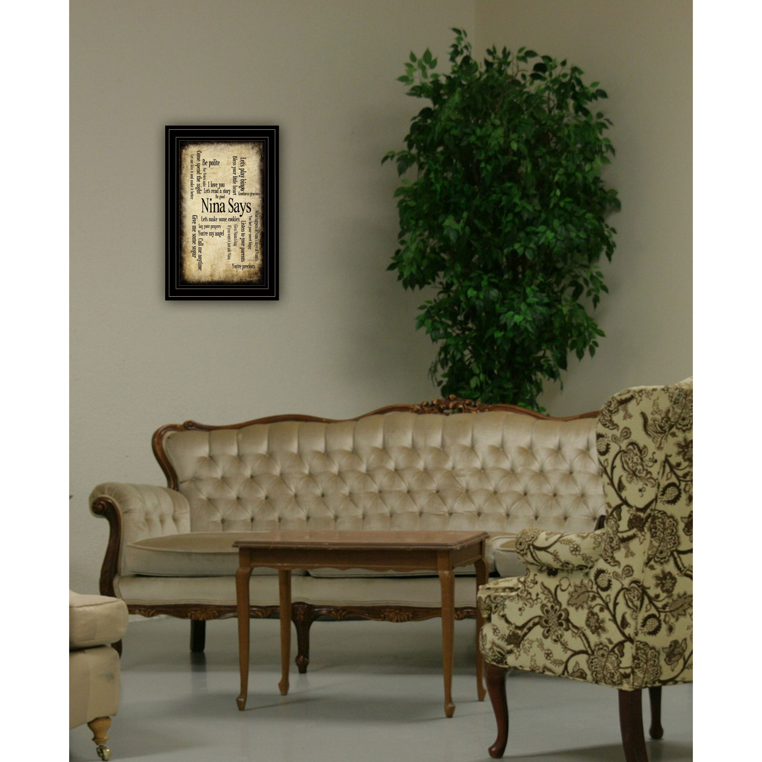 Nina Says 3 Black Framed Print Wall Art