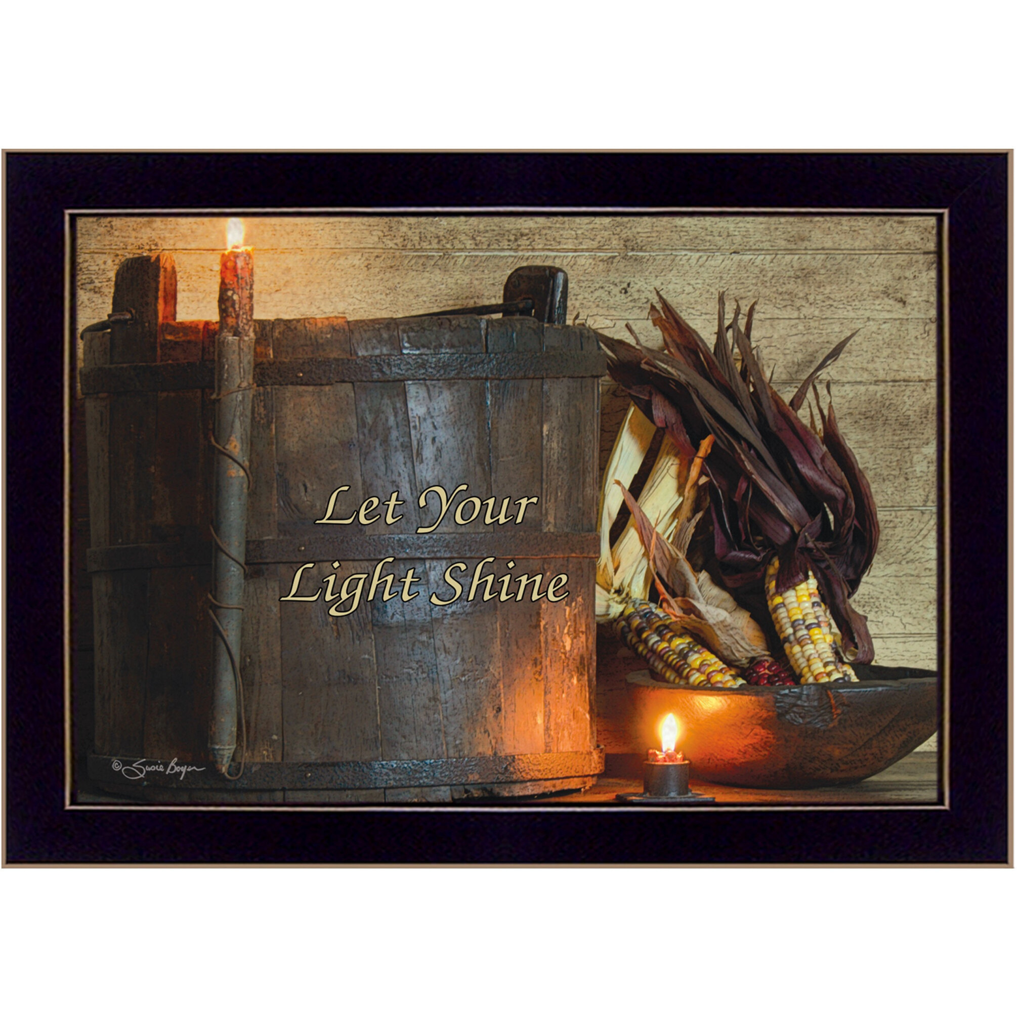 Indian Corn 1 Black Framed Print Wall Art