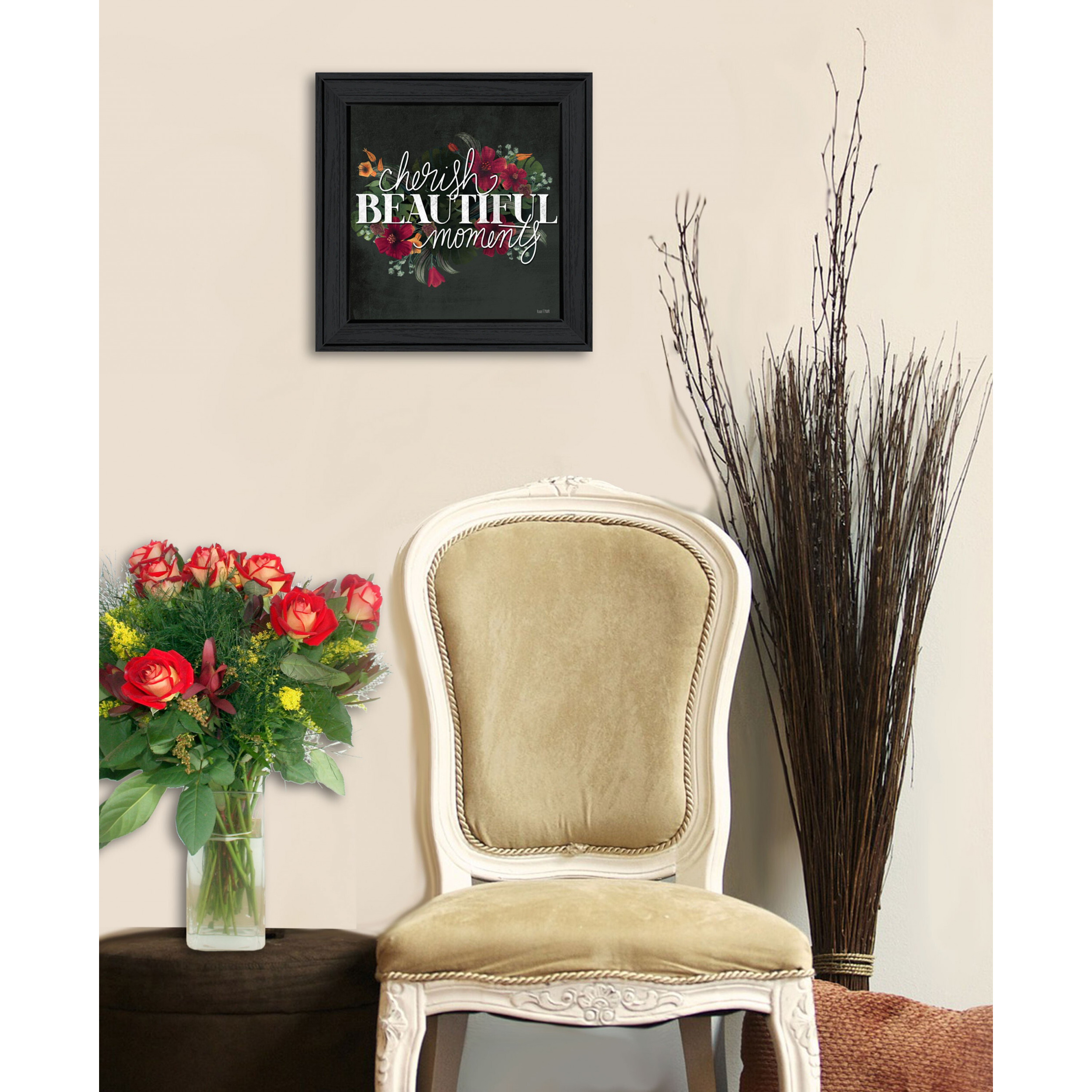 Cherish The Moments 3 Black Framed Print Wall Art