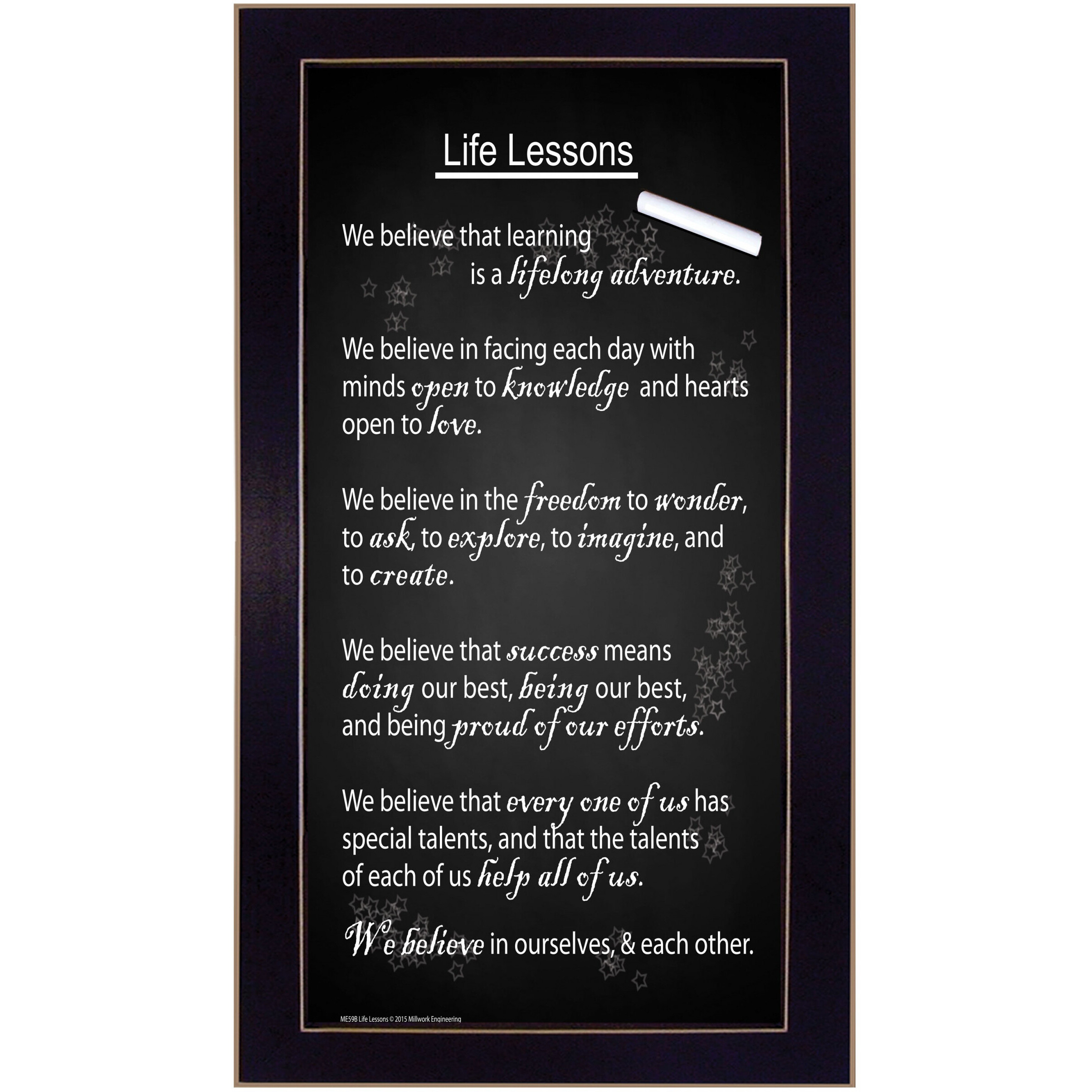 Life Lessons 5 Black Framed Print Wall Art