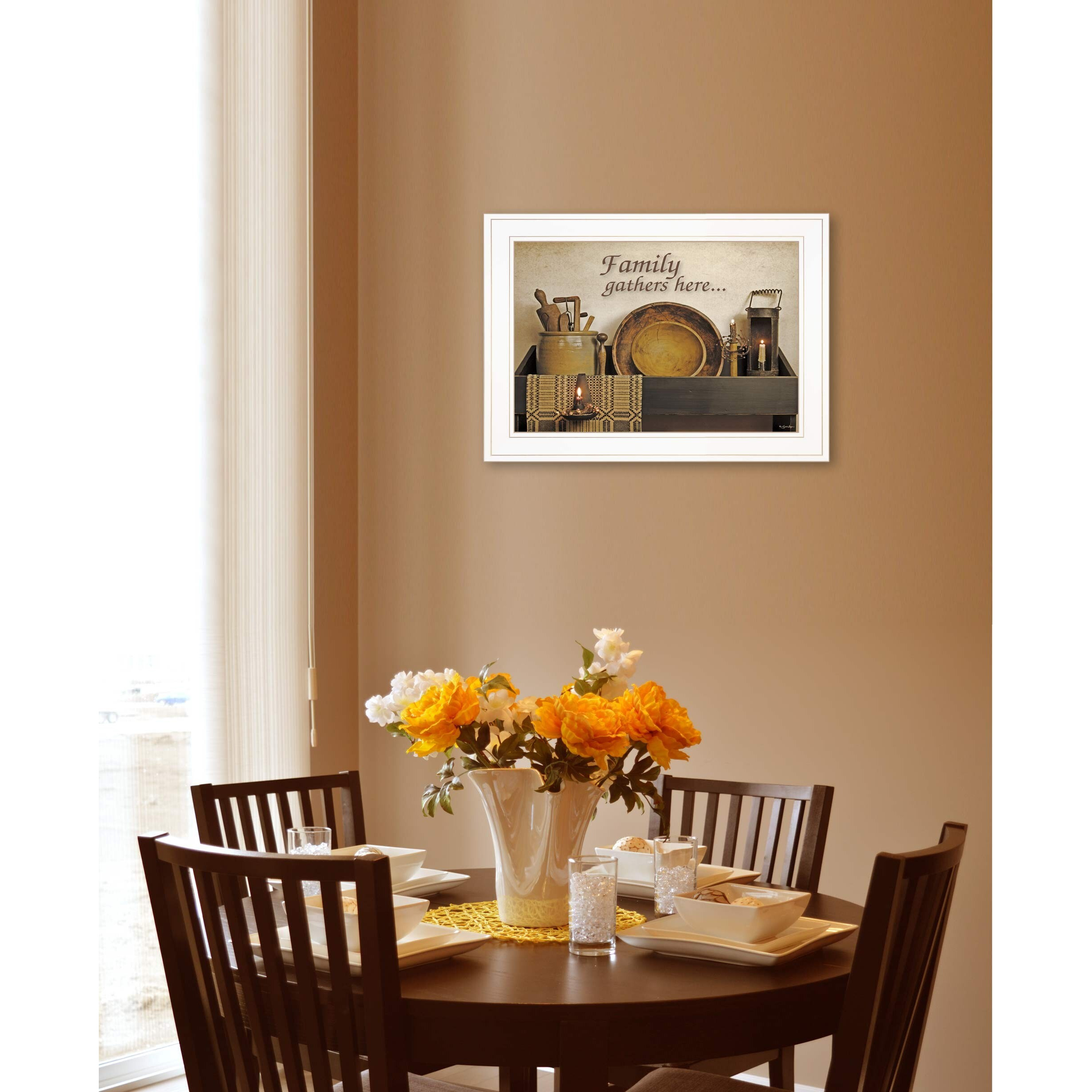 Family Gather Here 2 White Framed Print Wall Art