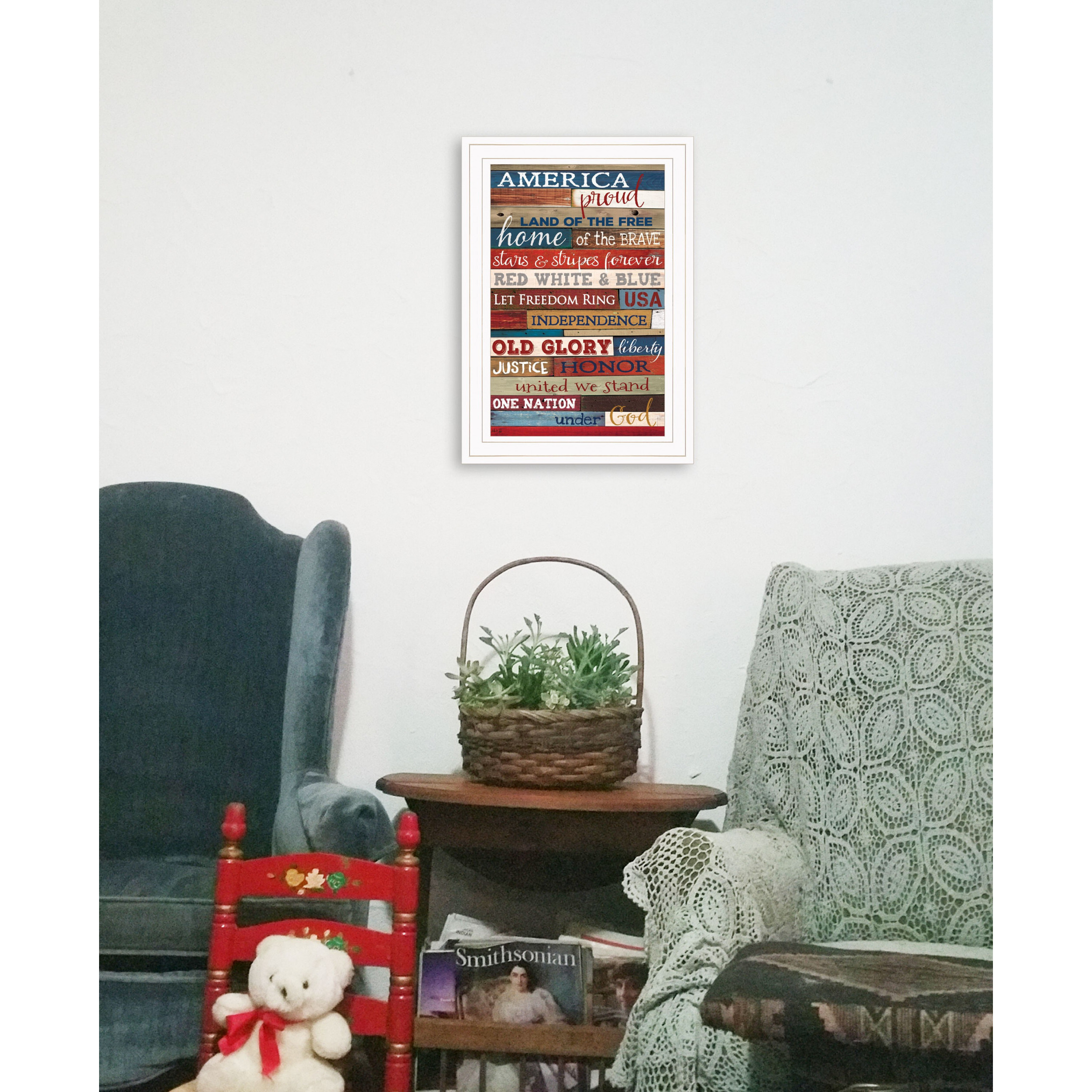 America Proud 2 White Framed Print Wall Art