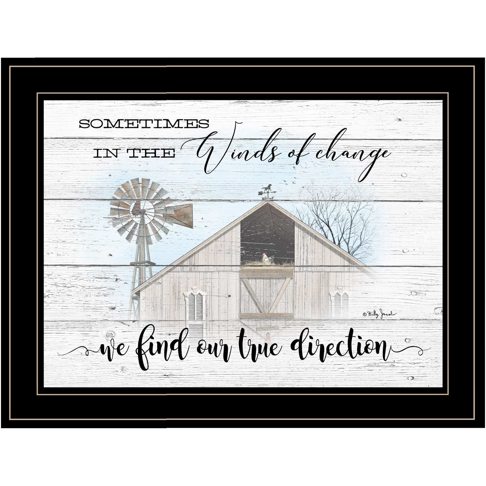 Winds Of Change Windmill On The Farm Black Framed Print Wall Art