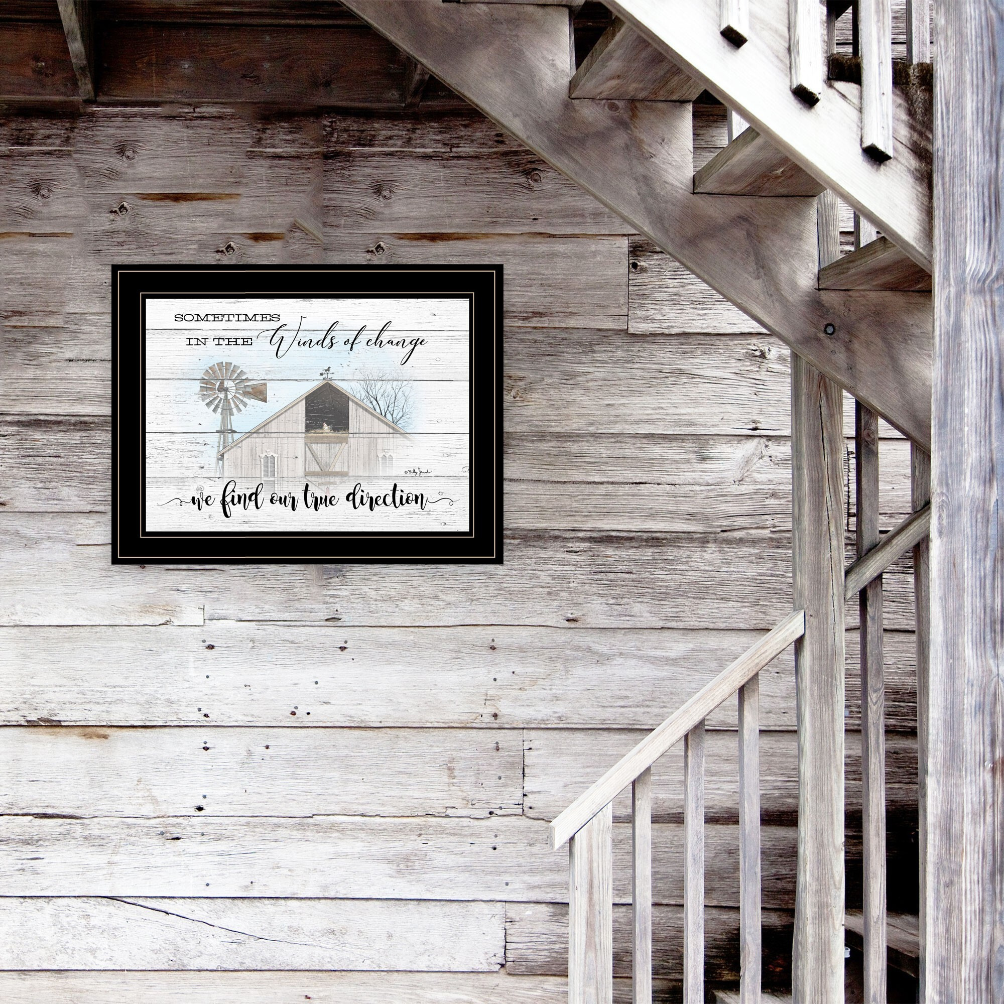 Winds Of Change Windmill On The Farm Black Framed Print Wall Art