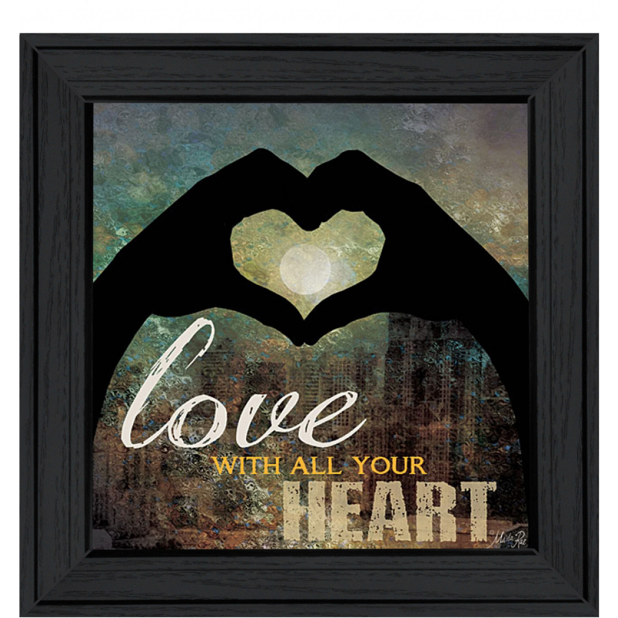 Love With All Your Heart 4 Black Framed Print Wall Art
