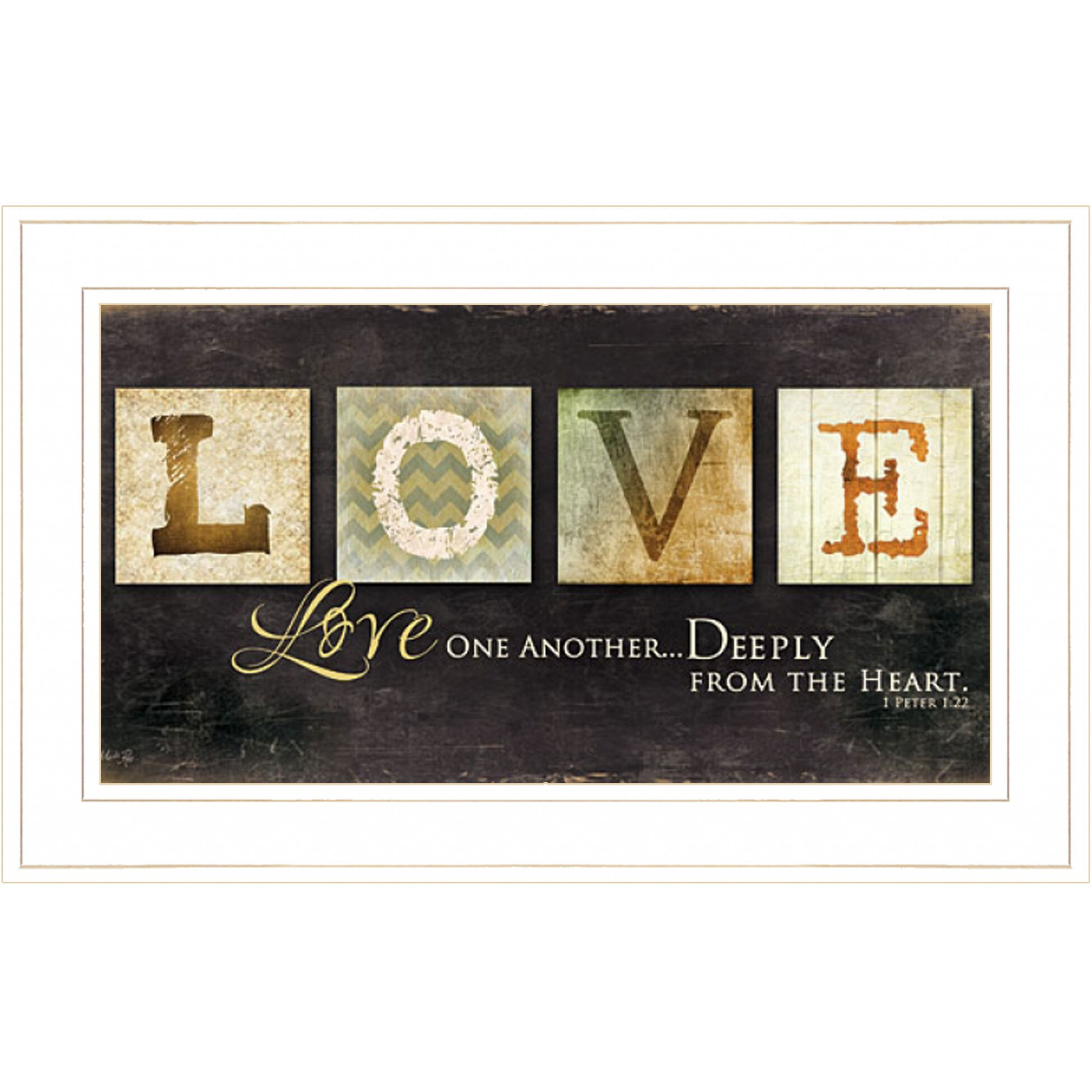 Love One Another 1 White Framed Print Wall Art
