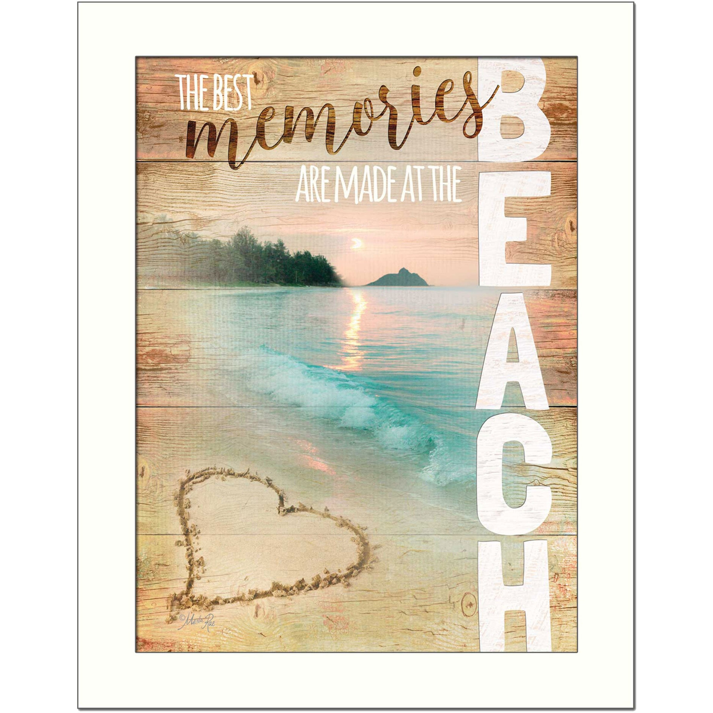 Beach Memories 3 White Framed Print Wall Art
