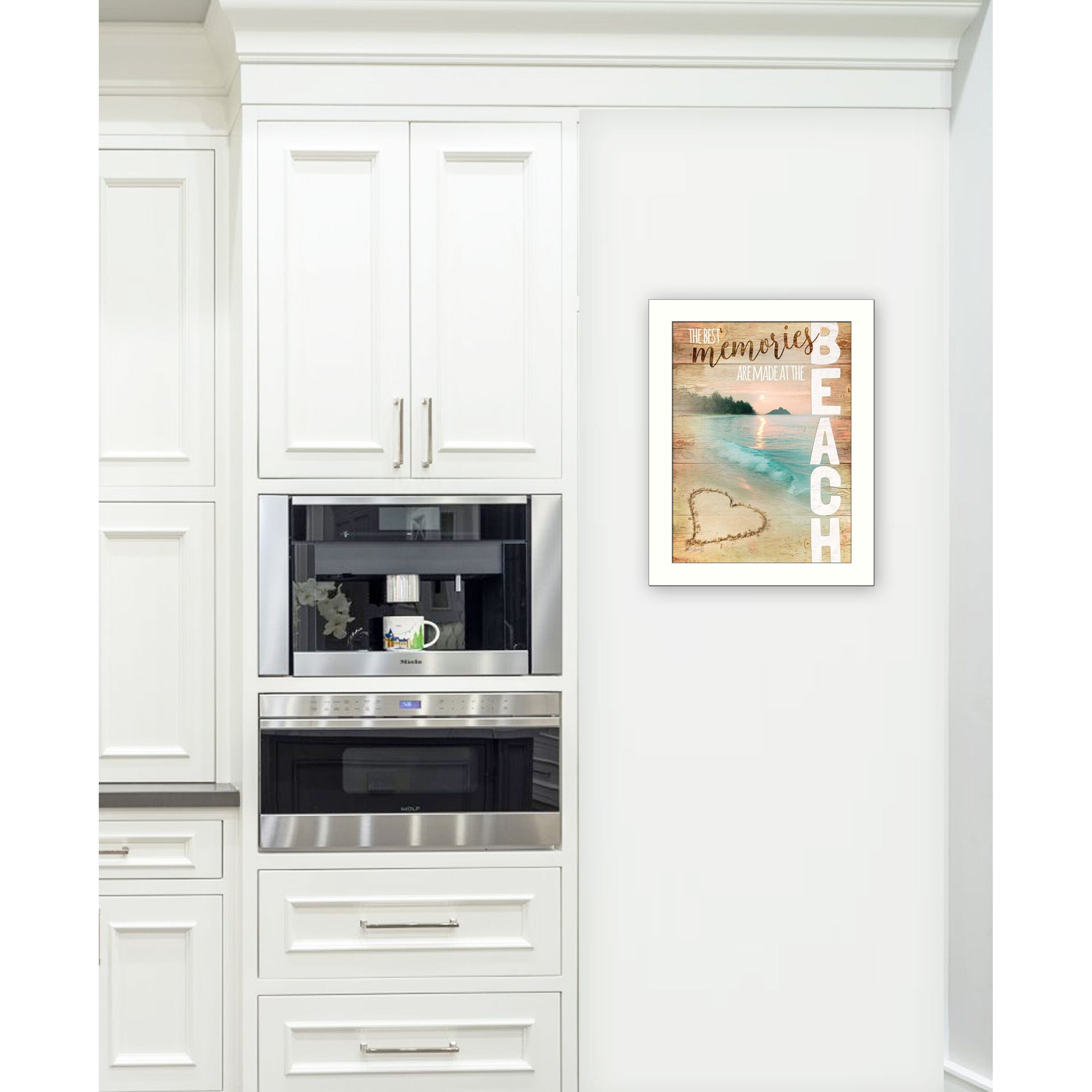 Beach Memories 3 White Framed Print Wall Art