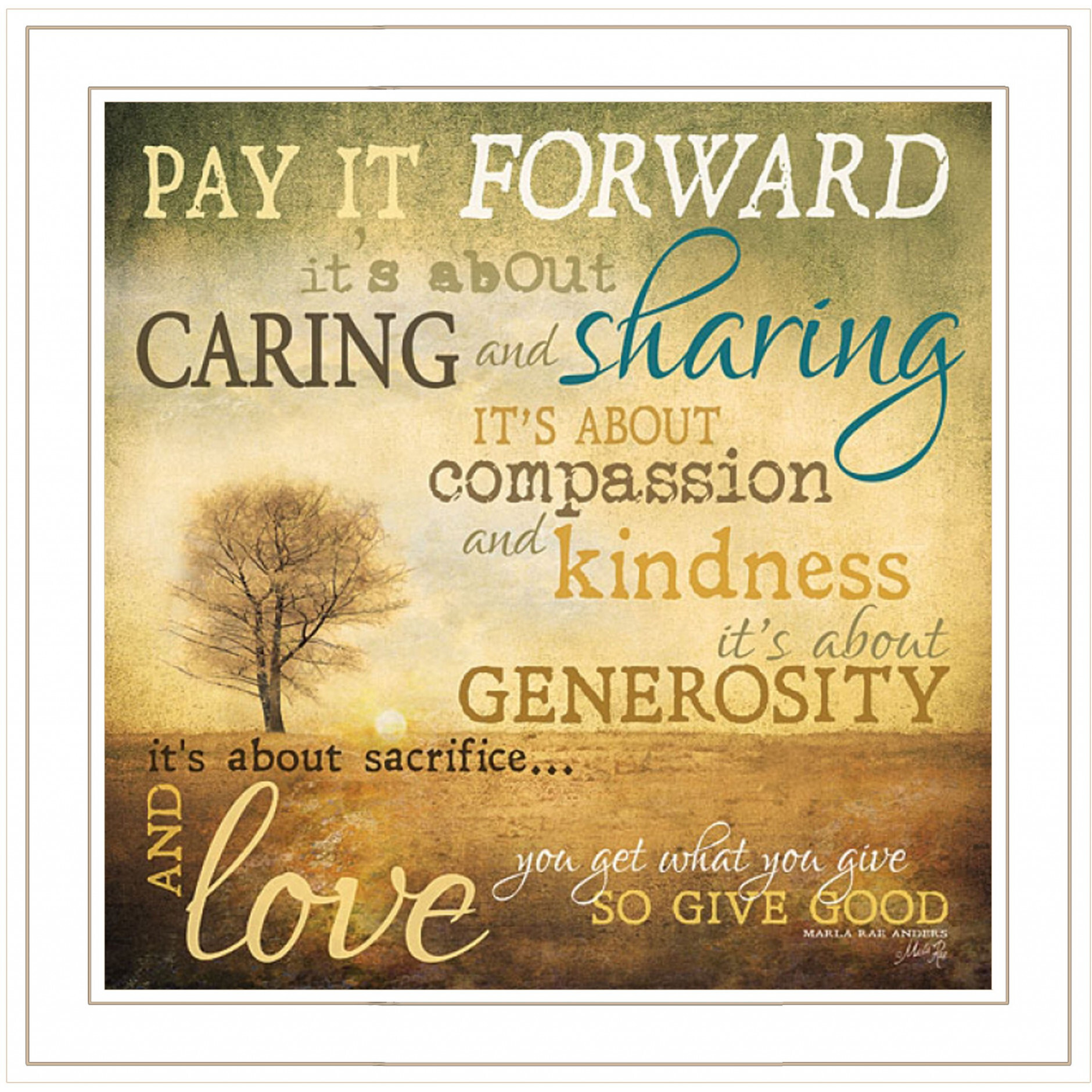 Meaning Of Pay It Forward 1 White Framed Print Wall Art