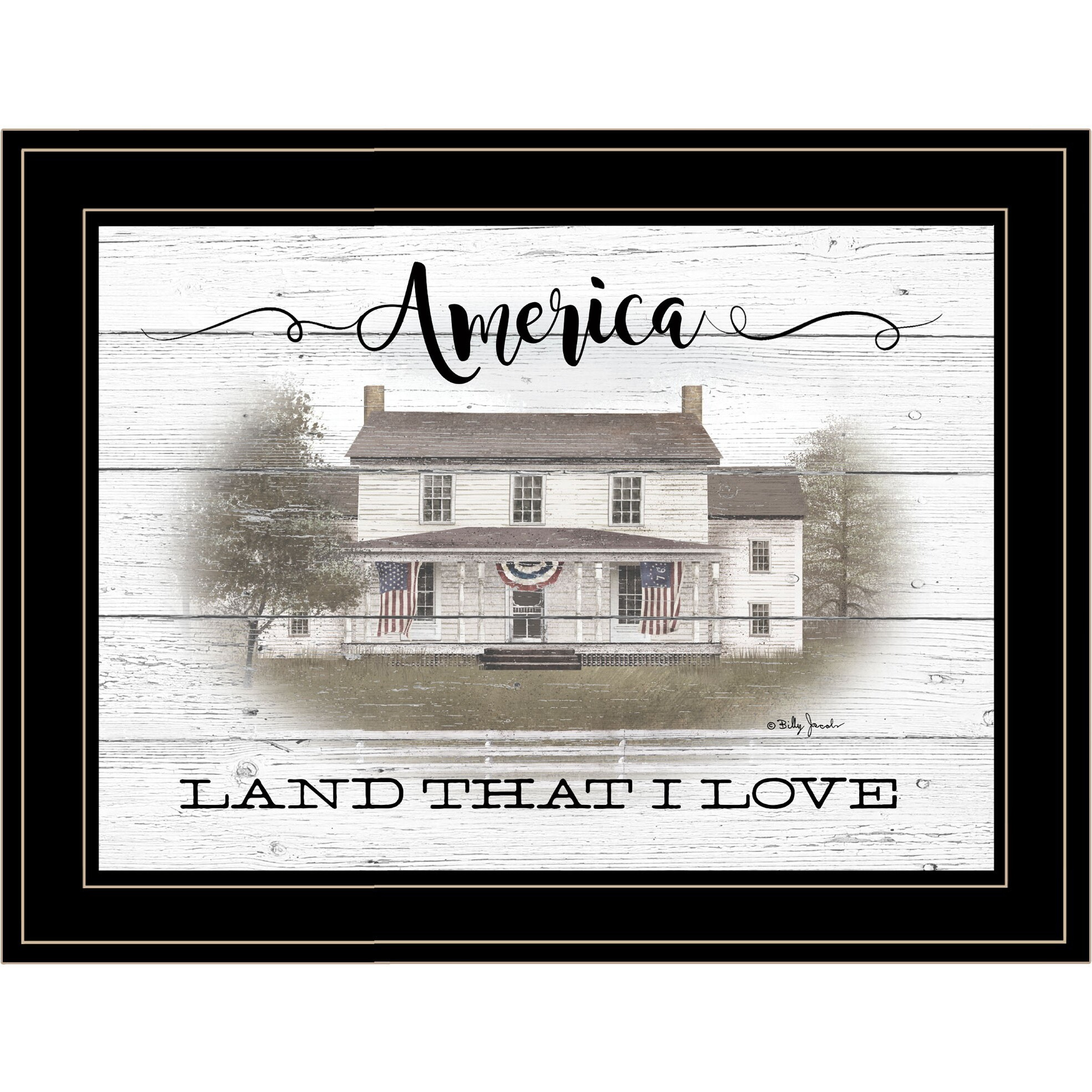America Land That I Love Black Framed Print Wall Art