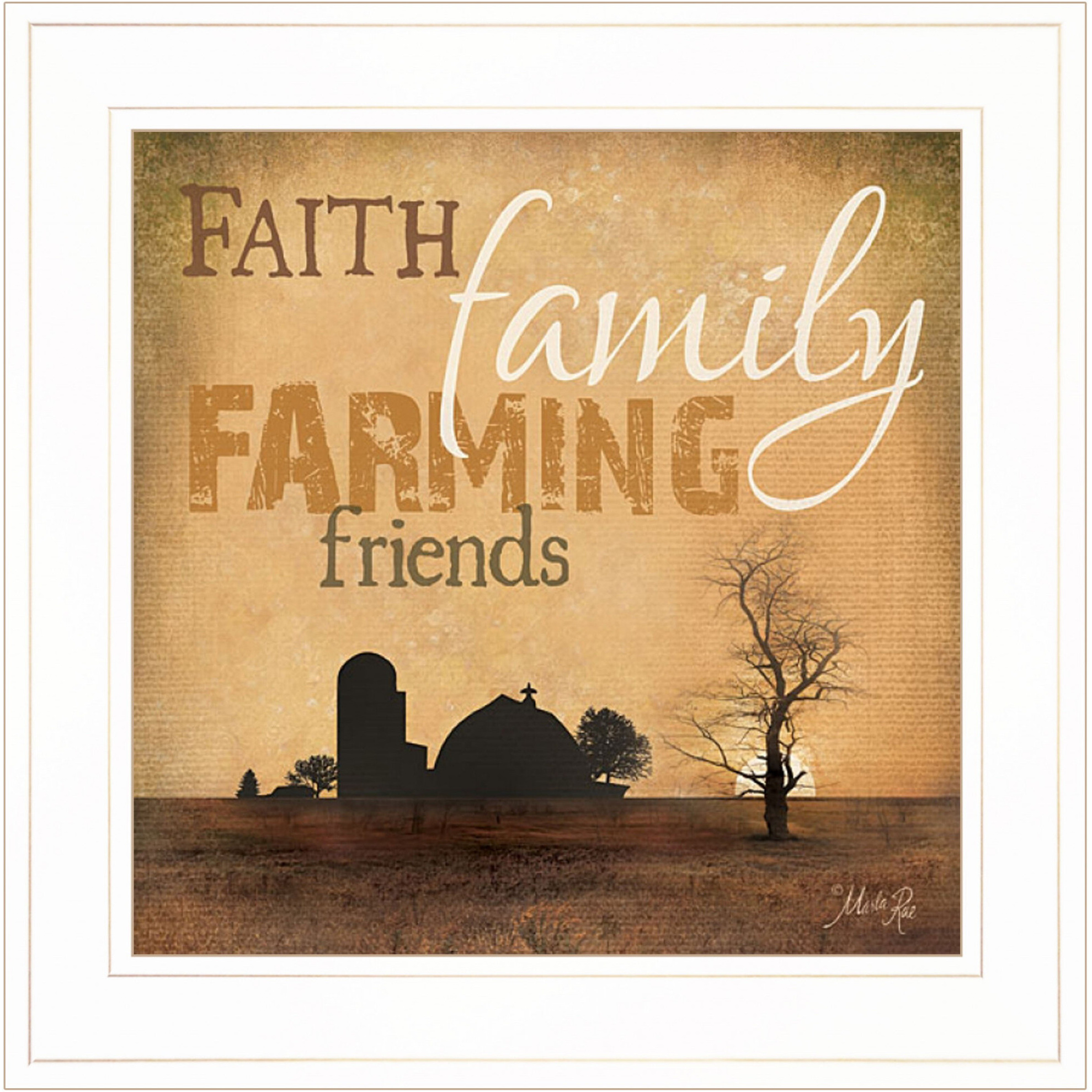 Farming 1 White Framed Print Wall Art