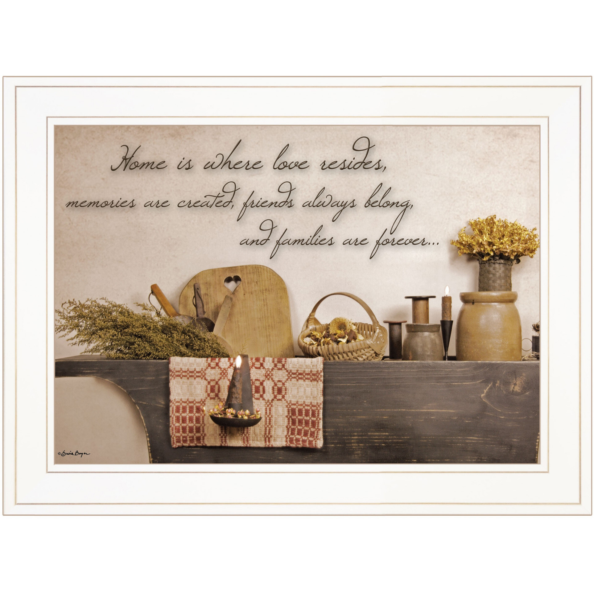 Home Is Where Love Resides 1 White Framed Print Wall Art