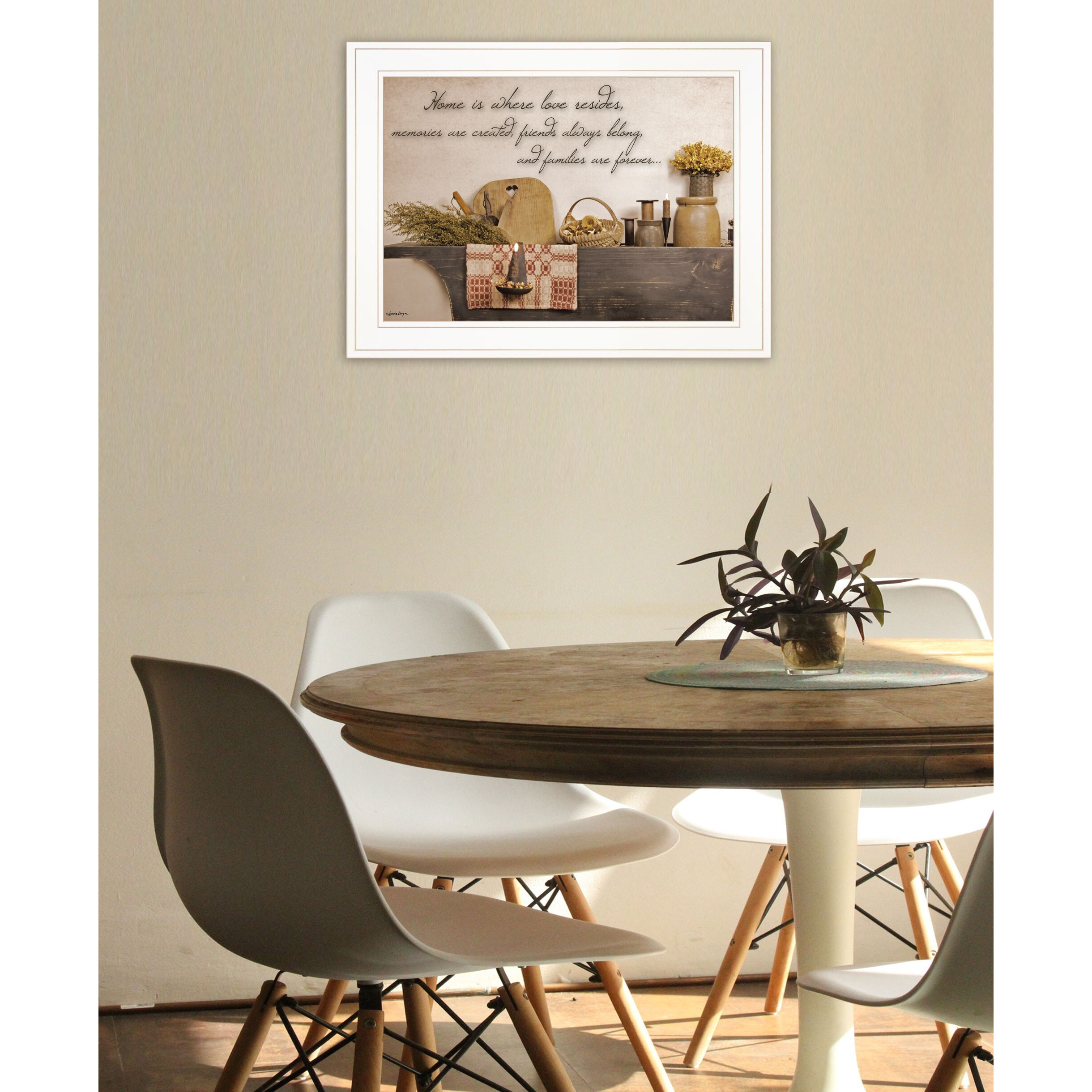 Home Is Where Love Resides 1 White Framed Print Wall Art