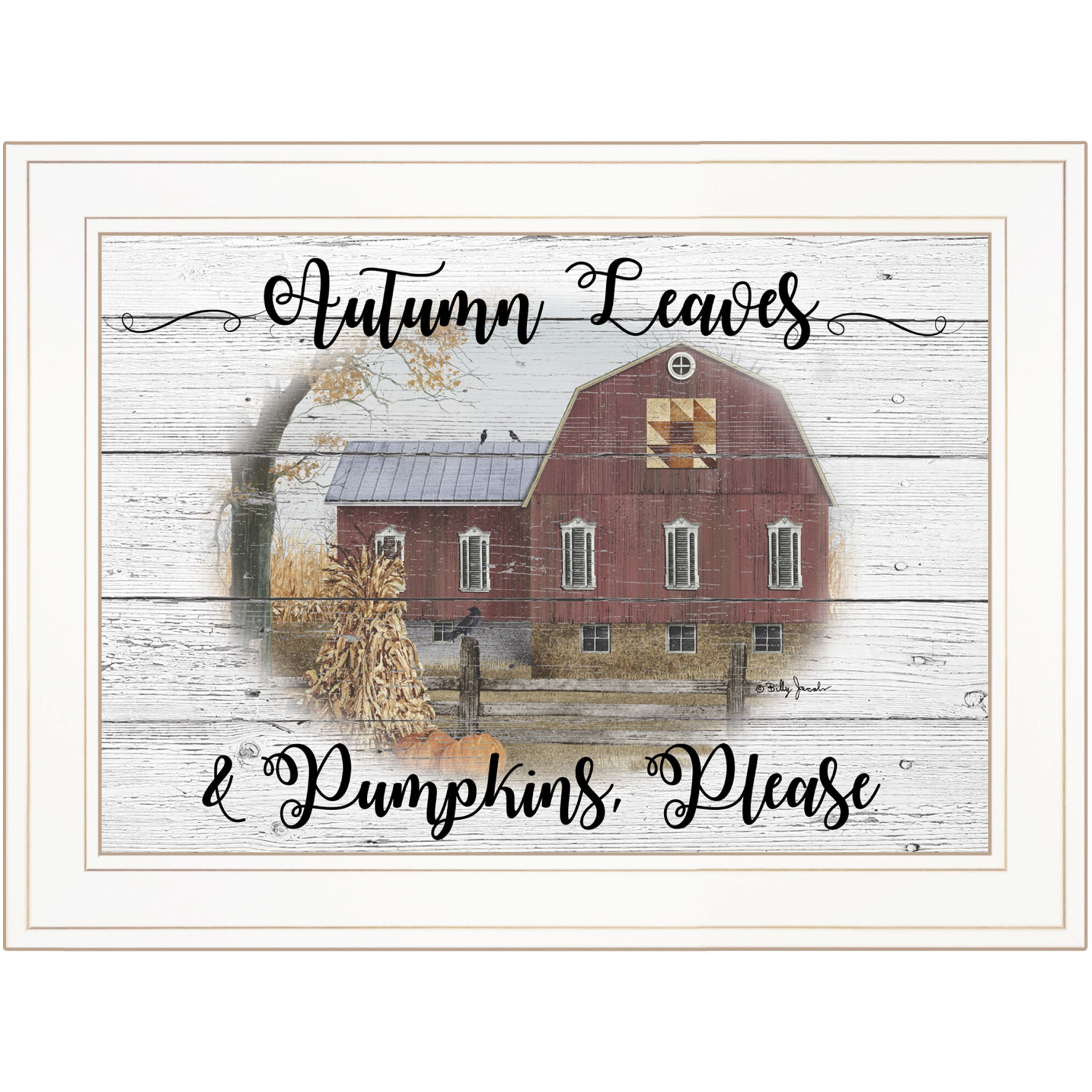 Autumn Leaves 2 White Framed Print Wall Art