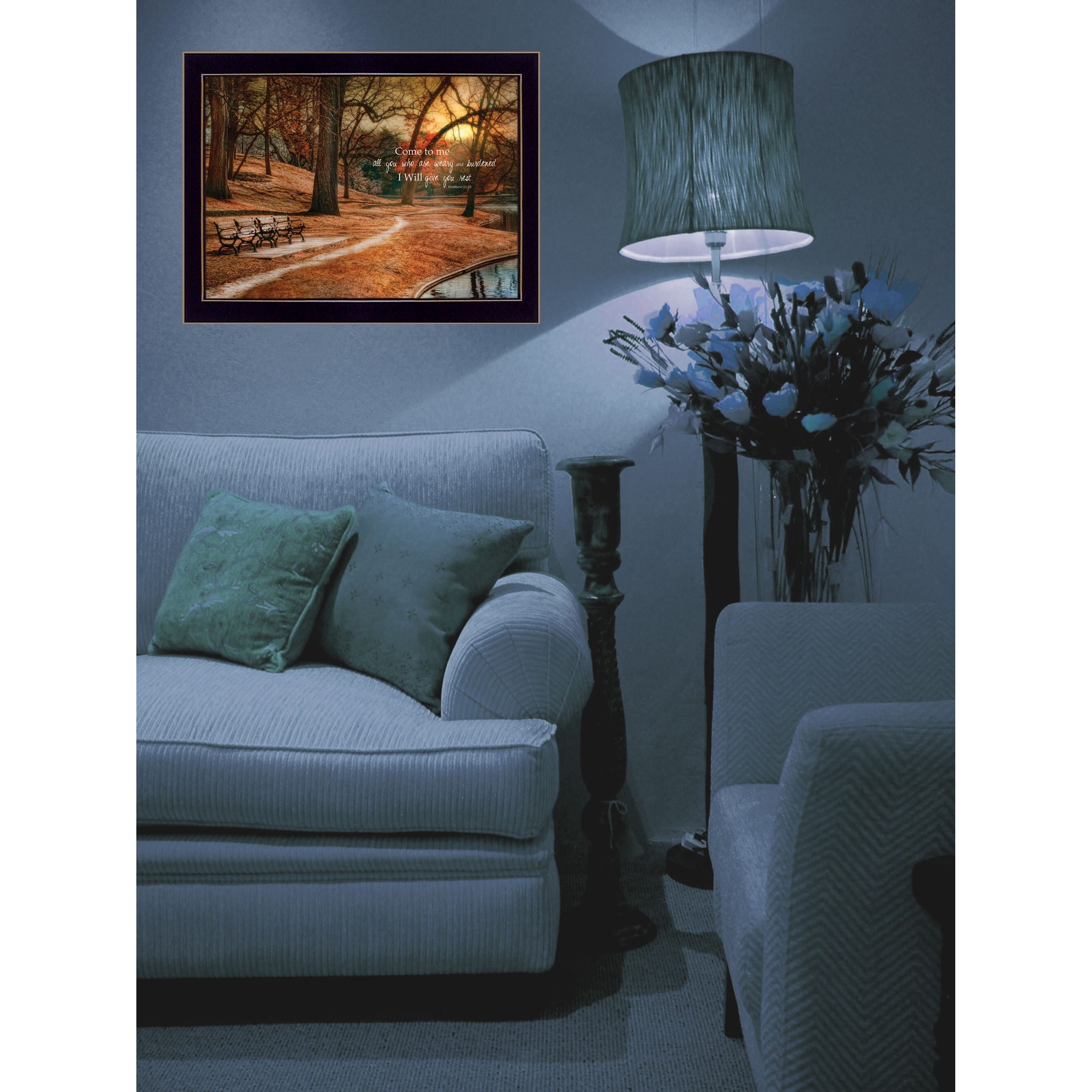 I Will Give You Rest 2 Black Framed Print Wall Art