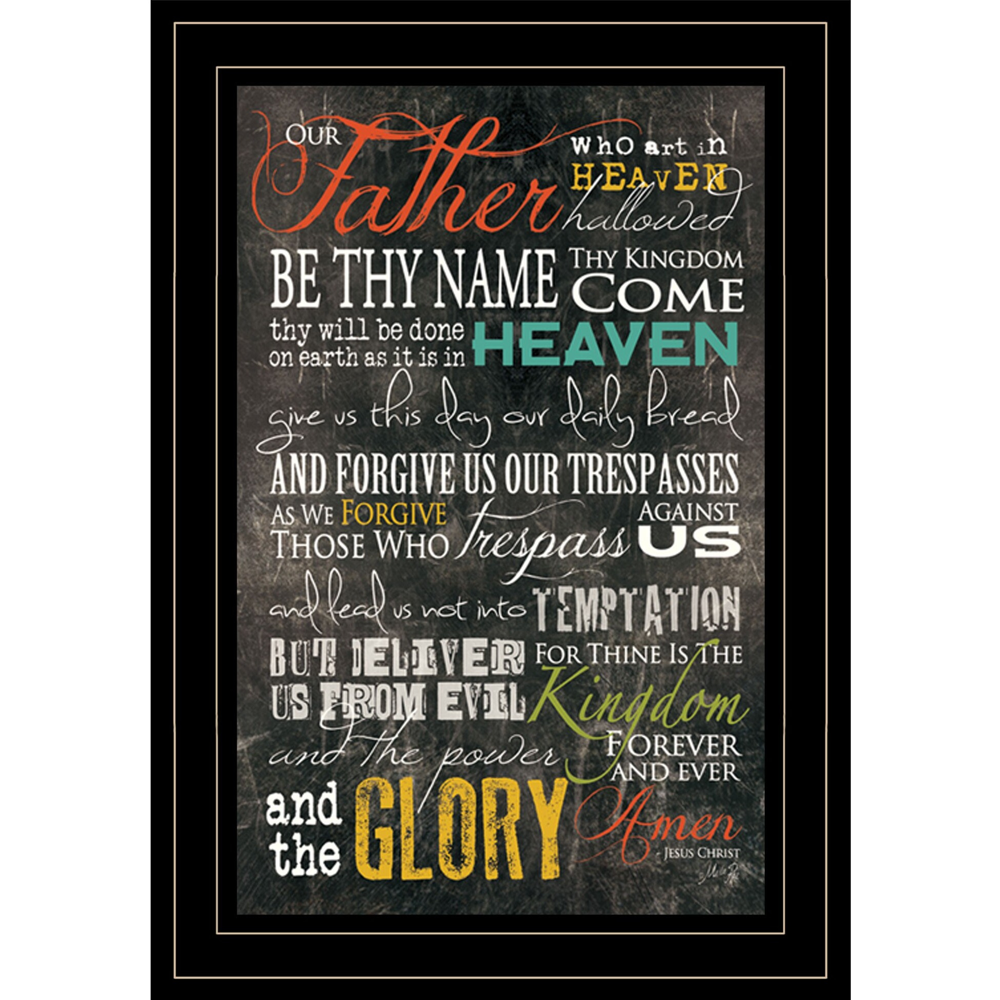 The Lords Prayer 4 Black Framed Print Wall Art