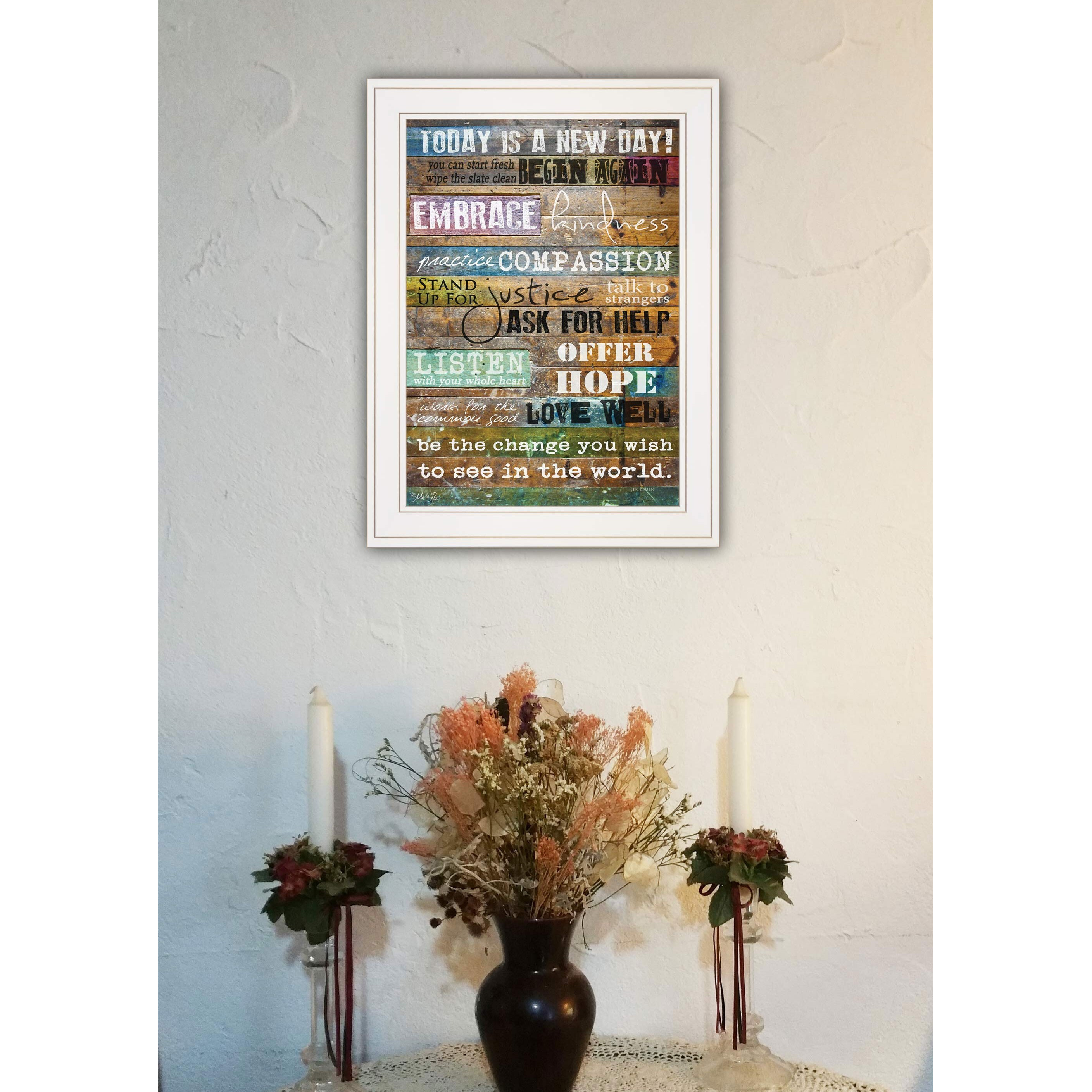 Today Is 1 White Framed Print Wall Art
