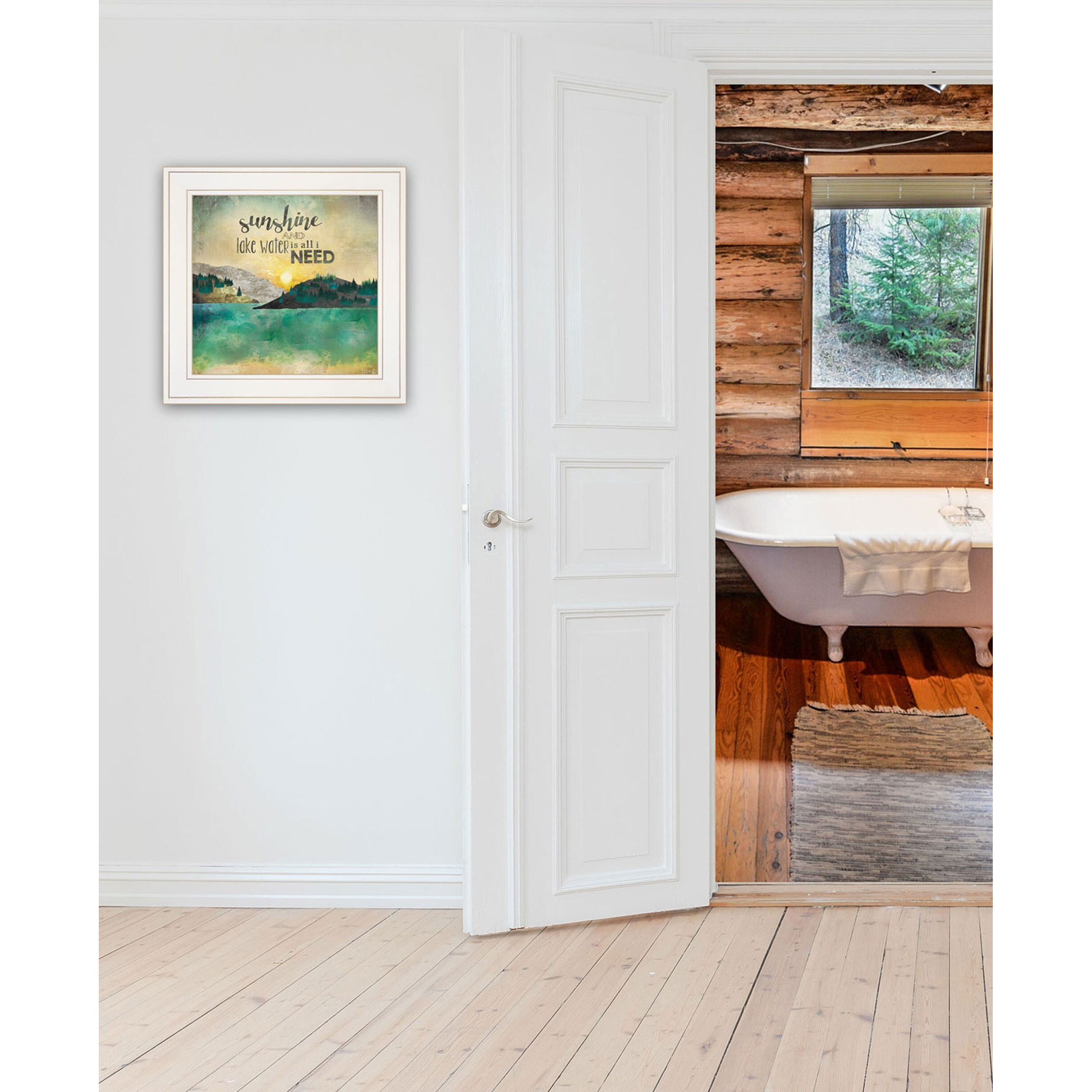 Sunshine And Lake Water 2 White Framed Print Wall Art