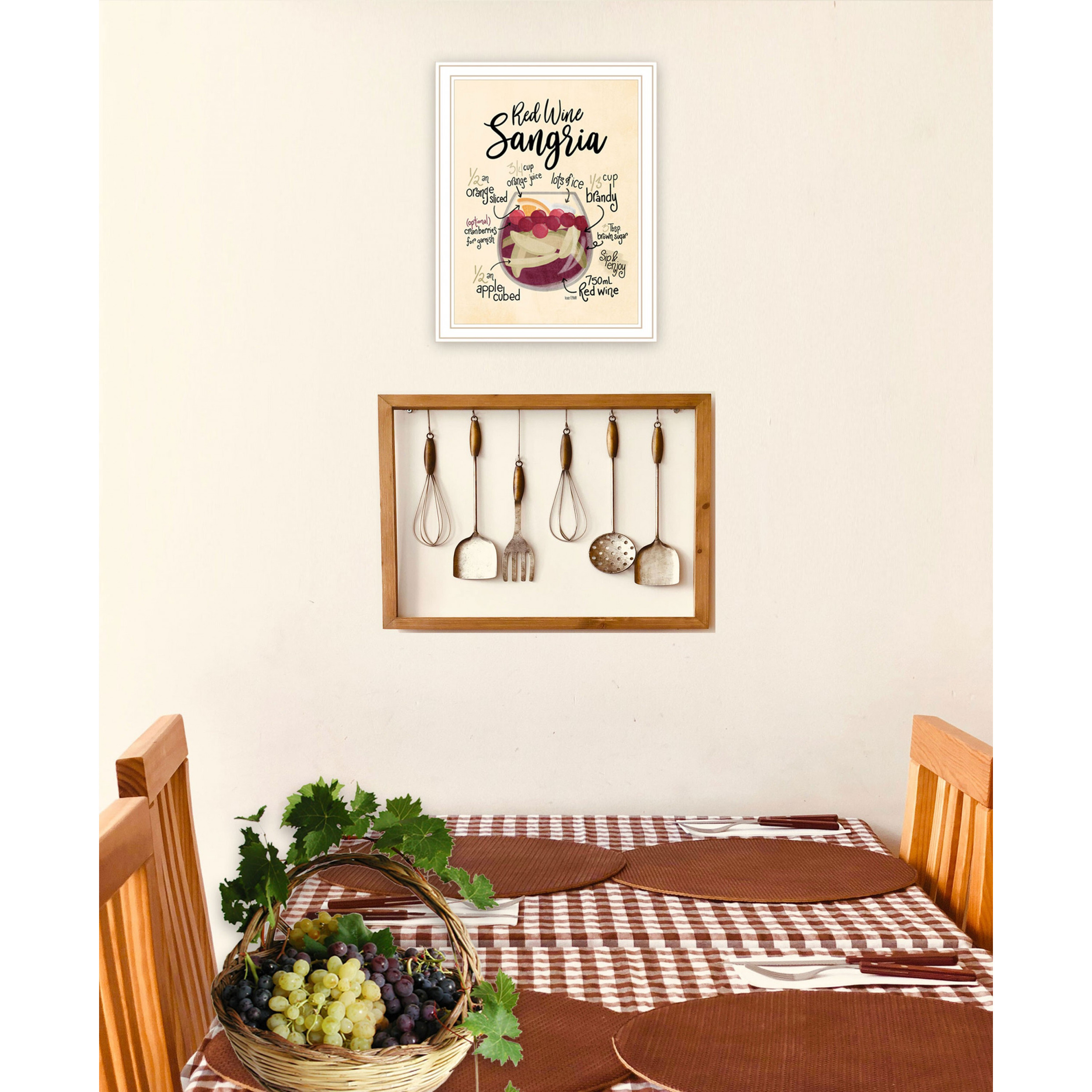 Red Wine Sangria White Framed Print Wall Art