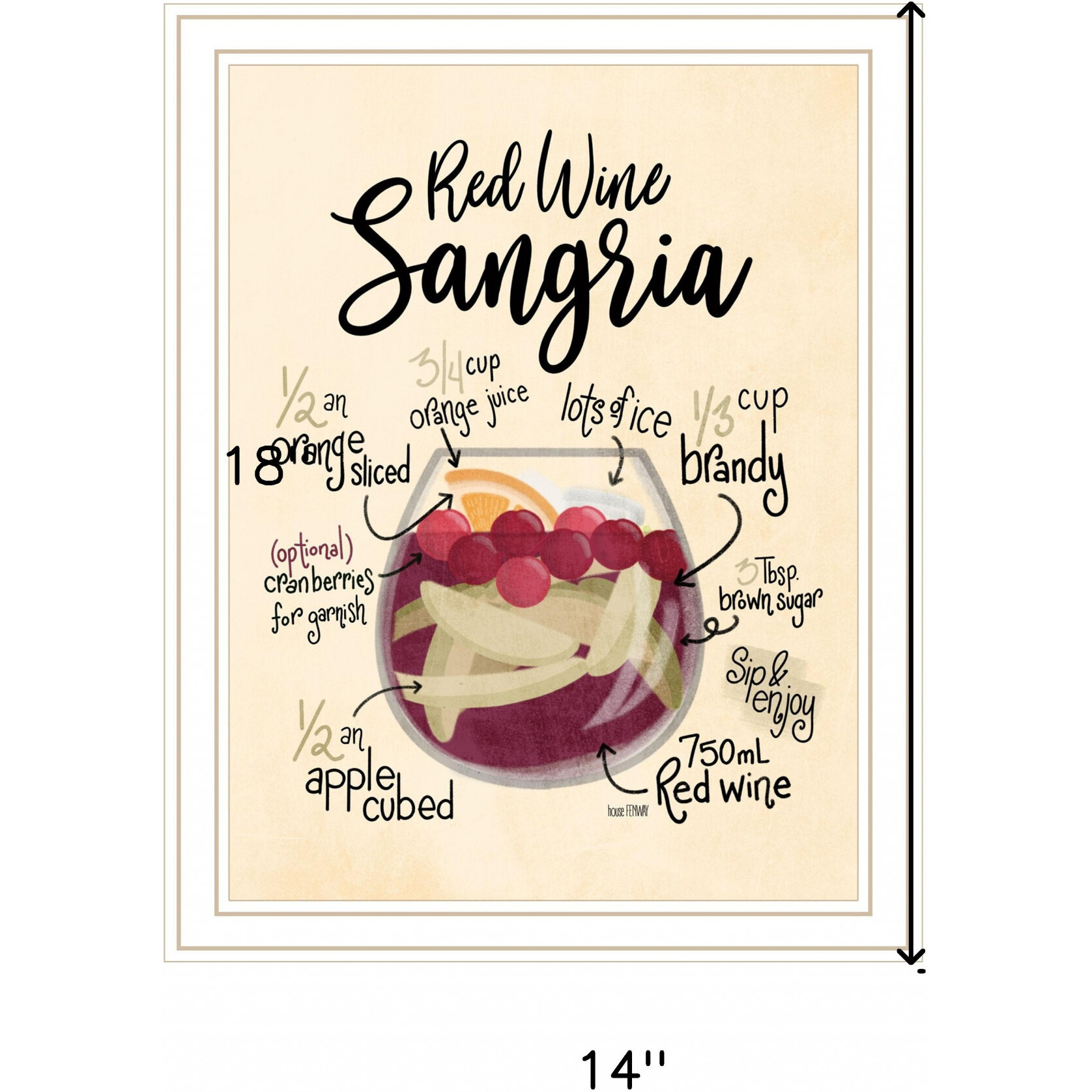 Red Wine Sangria White Framed Print Wall Art